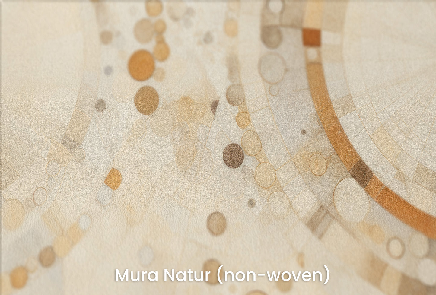 Zbliżenie na artystyczną fototapetę o nazwie CIRCULAR SYMPHONY IN SEPIA na podłożu Mura Natur (non-woven) - naturalne i ekologiczne podłoże.