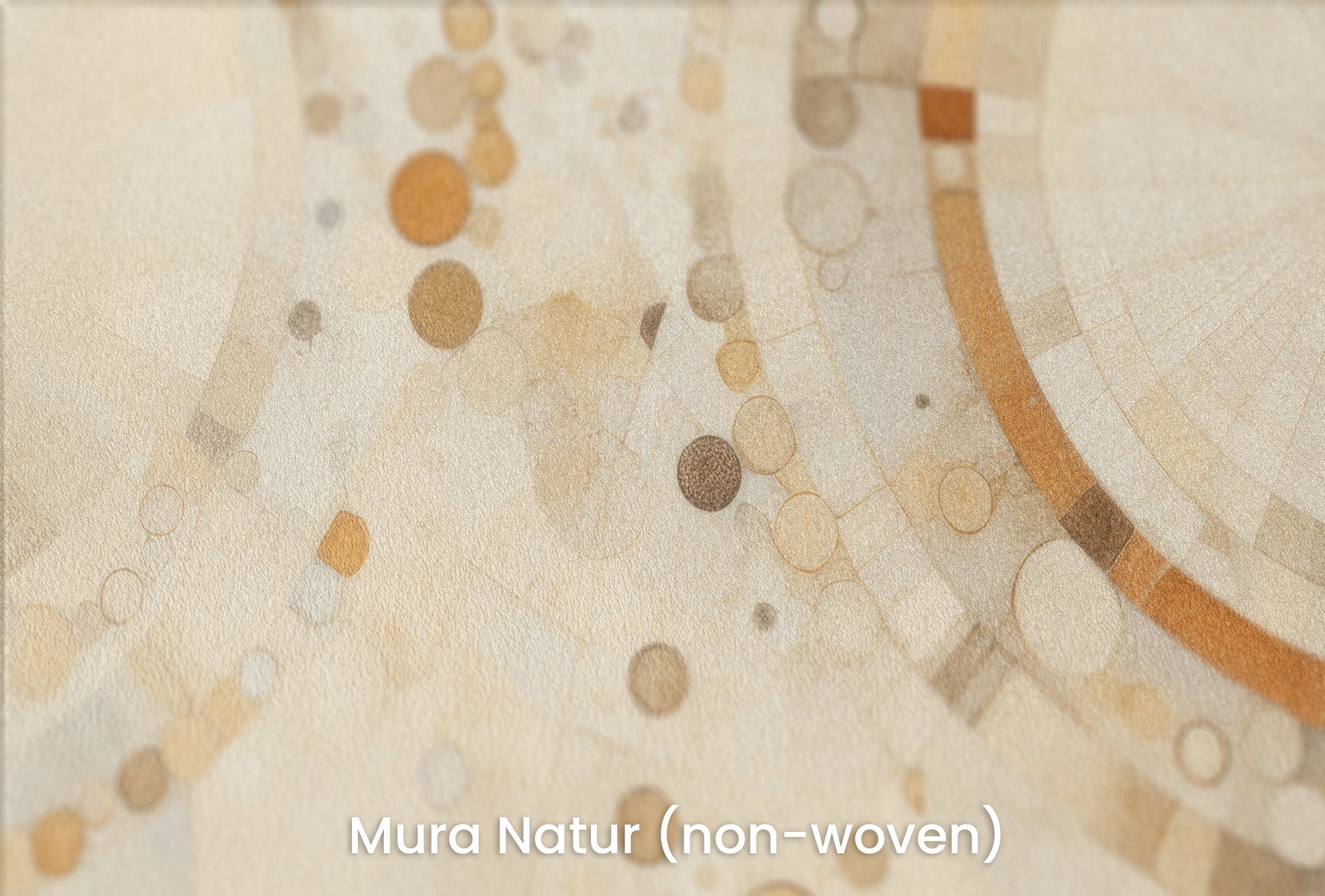 Zbliżenie na artystyczną fototapetę o nazwie CIRCULAR SYMPHONY IN SEPIA na podłożu Mura Natur (non-woven) - naturalne i ekologiczne podłoże.