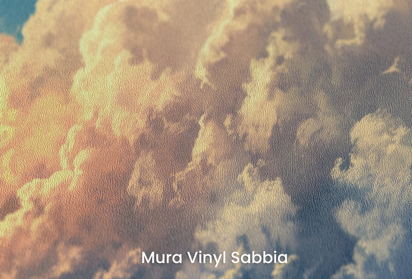 Zbliżenie na artystyczną fototapetę o nazwie Golden Harvest na podłożu Mura Vinyl Sabbia struktura grubego ziarna piasku.