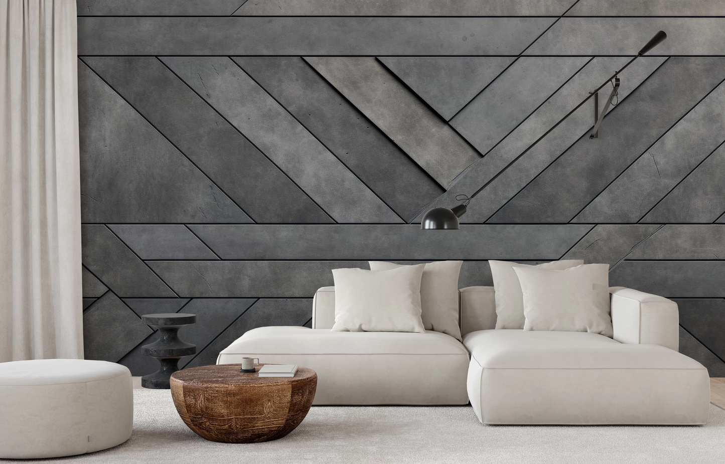 Wzór fototapety o nazwie Geometric Weave pokazanej w kontekście pomieszczenia.