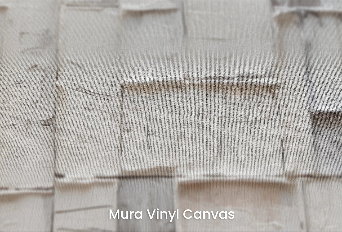 Zbliżenie na artystyczną fototapetę o nazwie Plaster Elegance na podłożu Mura Vinyl Canvas - faktura naturalnego płótna.