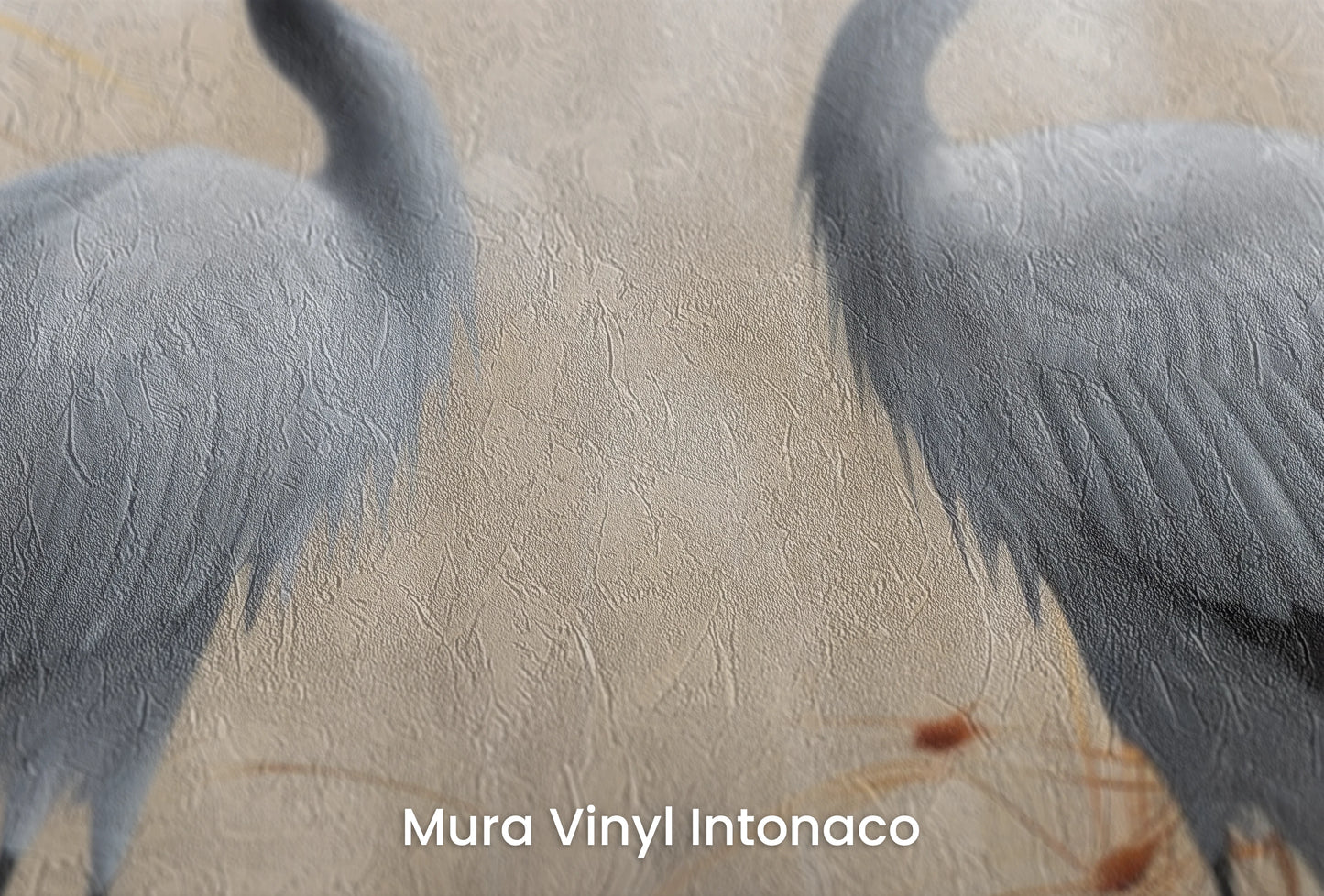 Zbliżenie na artystyczną fototapetę o nazwie Eternal Grace na podłożu Mura Vinyl Intonaco - struktura tartego tynku.