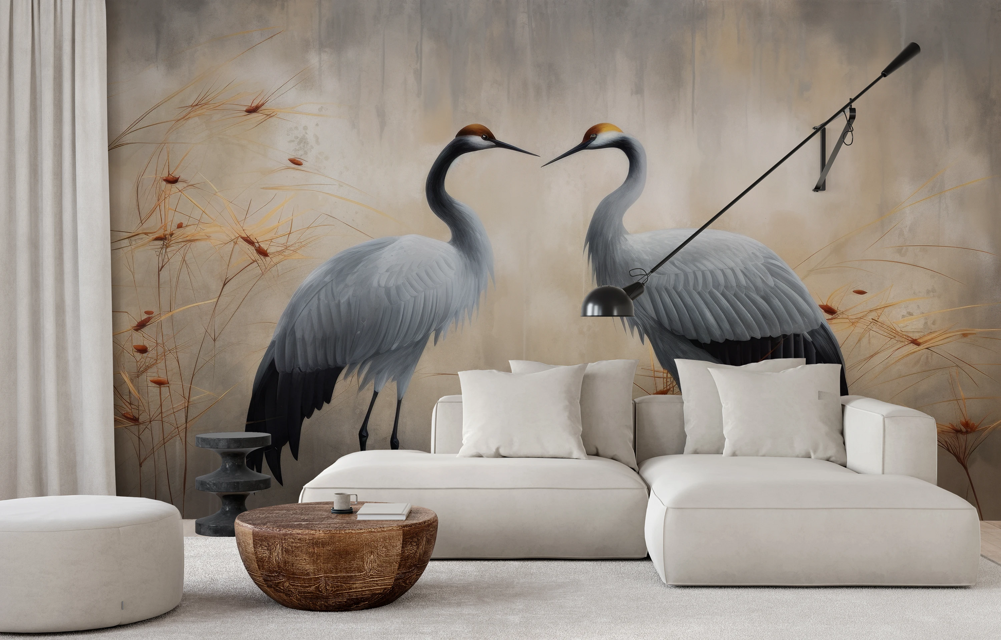 Fototapeta artystyczna o nazwie Eternal Grace pokazana w aranżacji wnętrza.