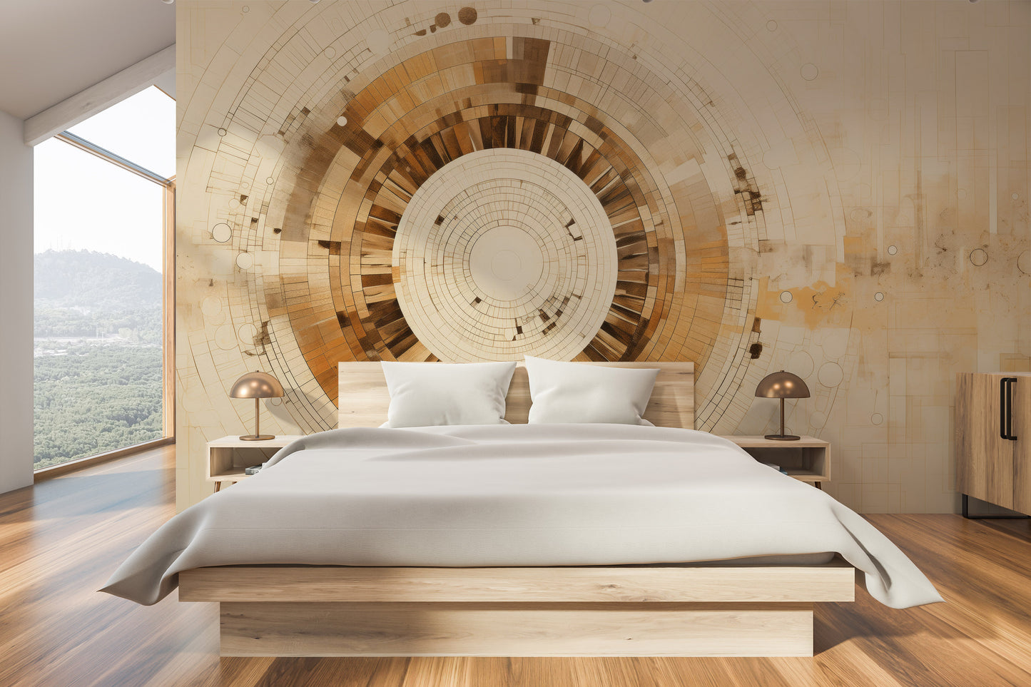Fototapeta malowana o nazwie ARCHITECTURAL ORBITAL DESIGN pokazana w aranżacji wnętrza.