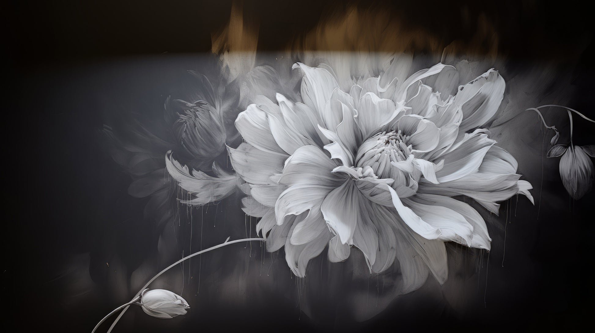 Prezentacja całego wzoru fototapety o nazwie TWILIGHT FLORAL FANTASY