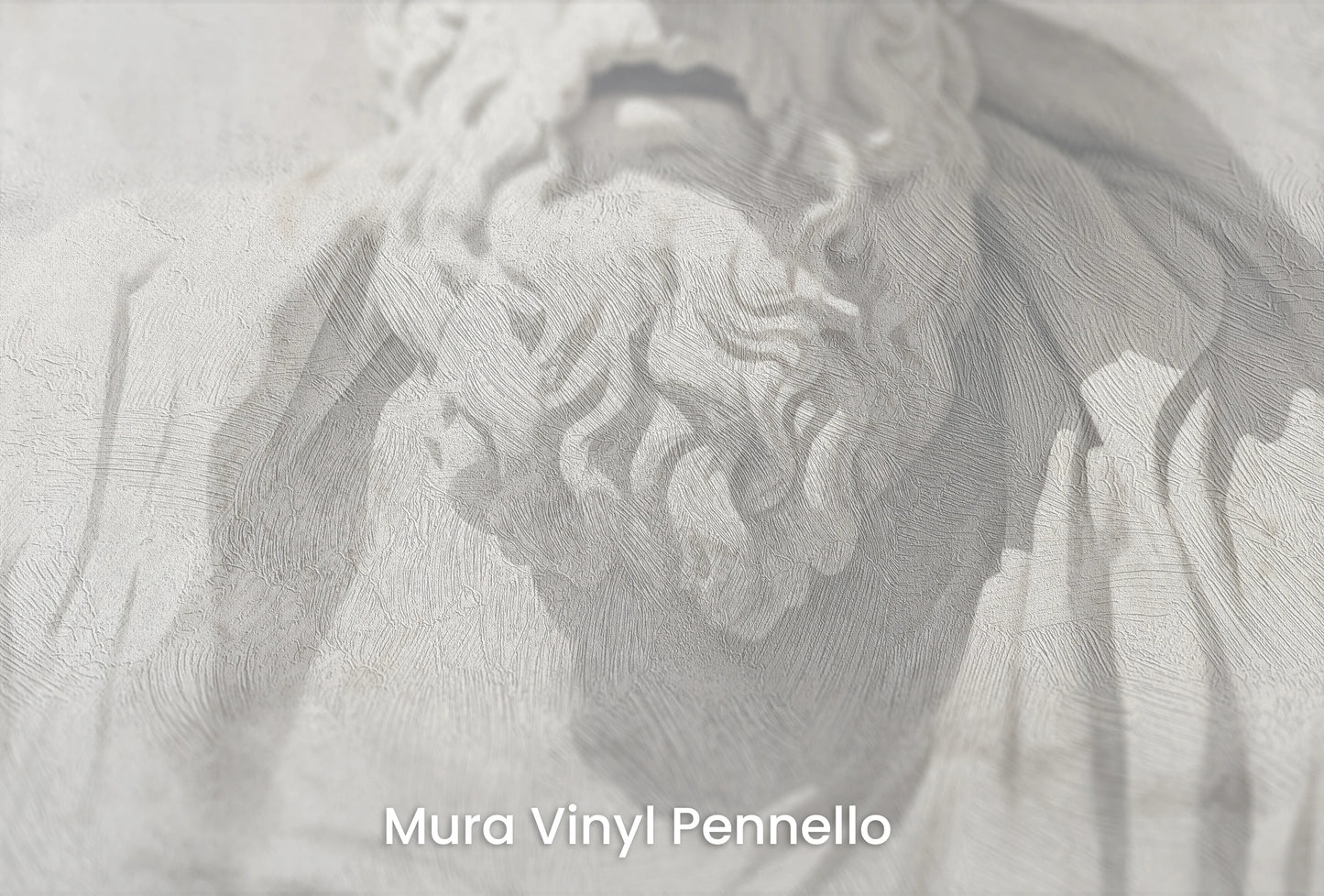 Zbliżenie na artystyczną fototapetę o nazwie Grecian Introspection na podłożu Mura Vinyl Pennello - faktura pociągnięć pędzla malarskiego.