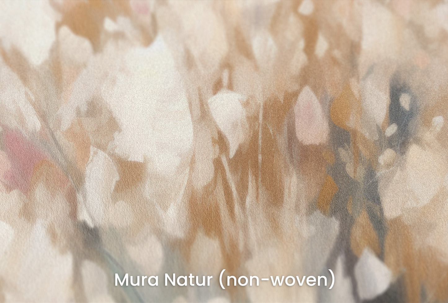 Zbliżenie na artystyczną fototapetę o nazwie Golden Petal Glow na podłożu Mura Natur (non-woven) - naturalne i ekologiczne podłoże.