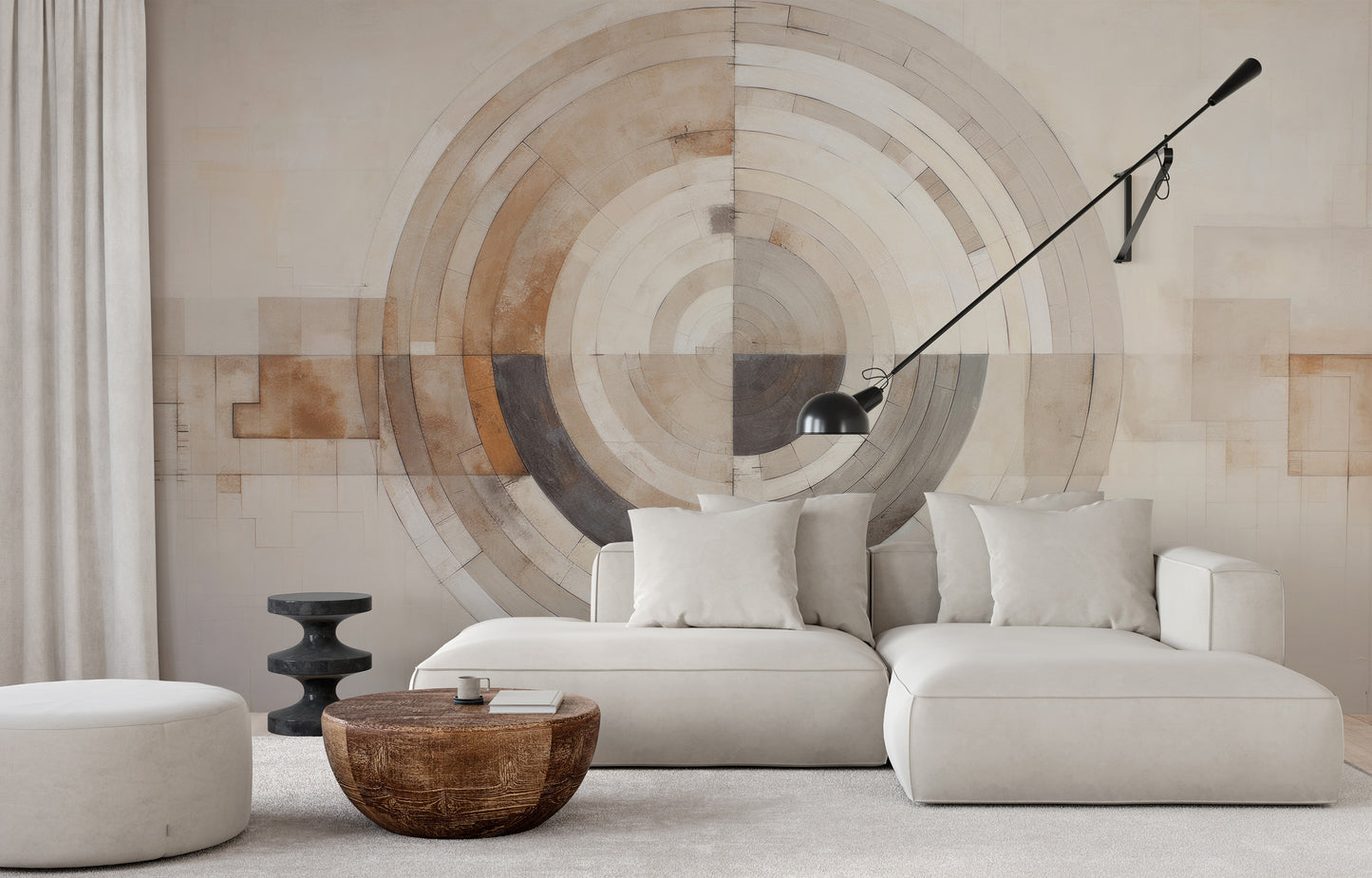 Fototapeta o nazwie MONOCHROME ECLIPSE ABSTRACTION użyta w aranzacji wnętrza.