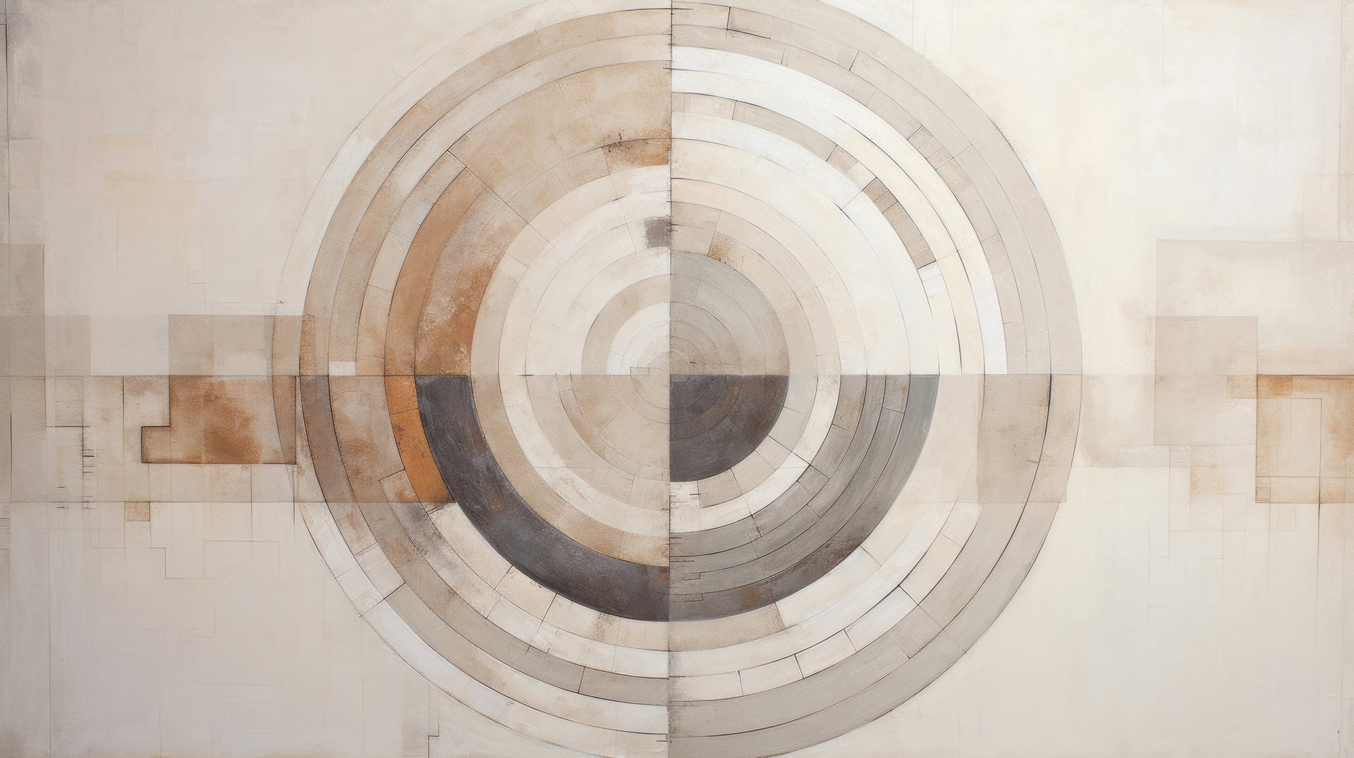 Prezentacja całego wzoru fototapety o nazwie MONOCHROME ECLIPSE ABSTRACTION