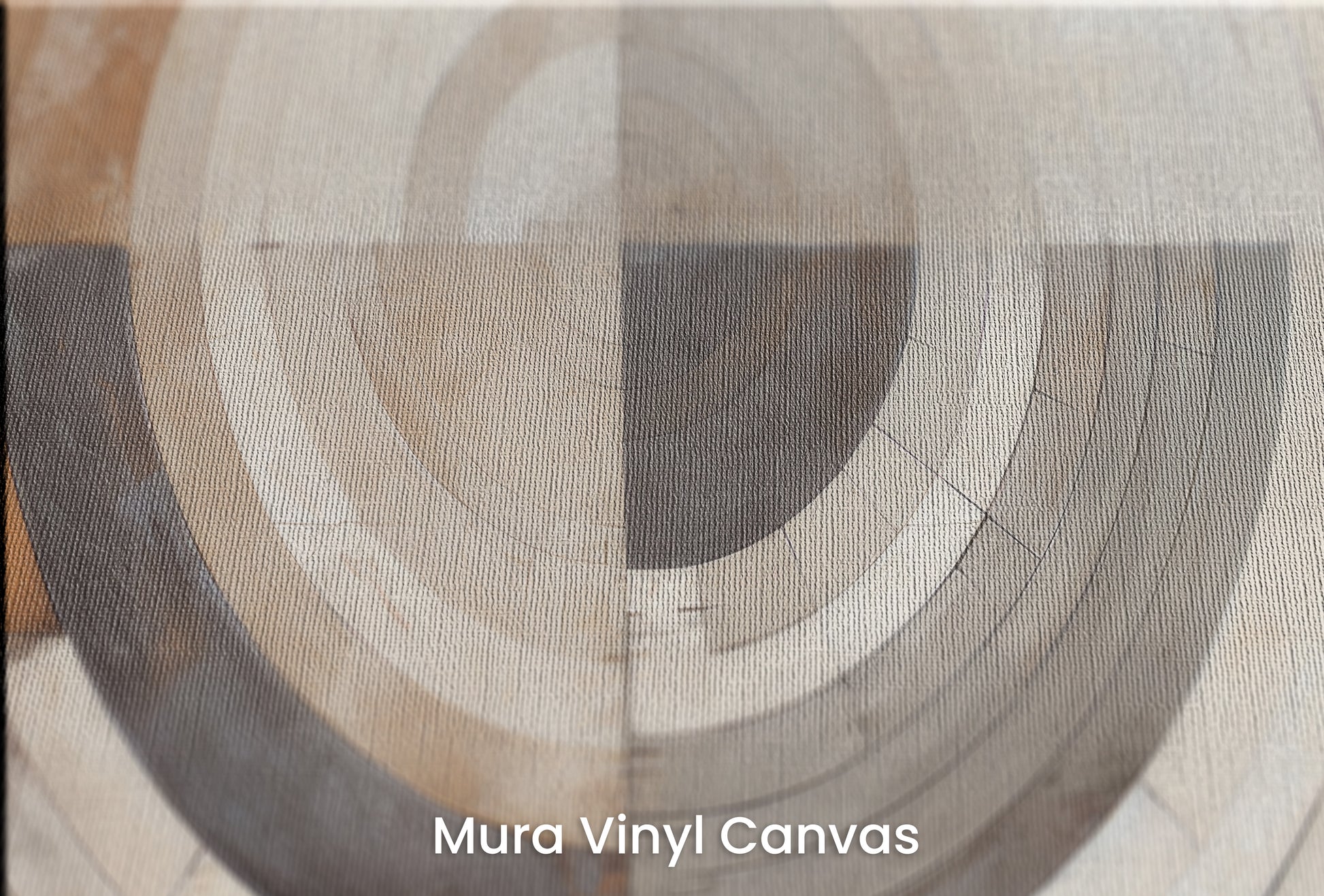 Zbliżenie na artystyczną fototapetę o nazwie MONOCHROME ECLIPSE ABSTRACTION na podłożu Mura Vinyl Canvas - faktura naturalnego płótna.