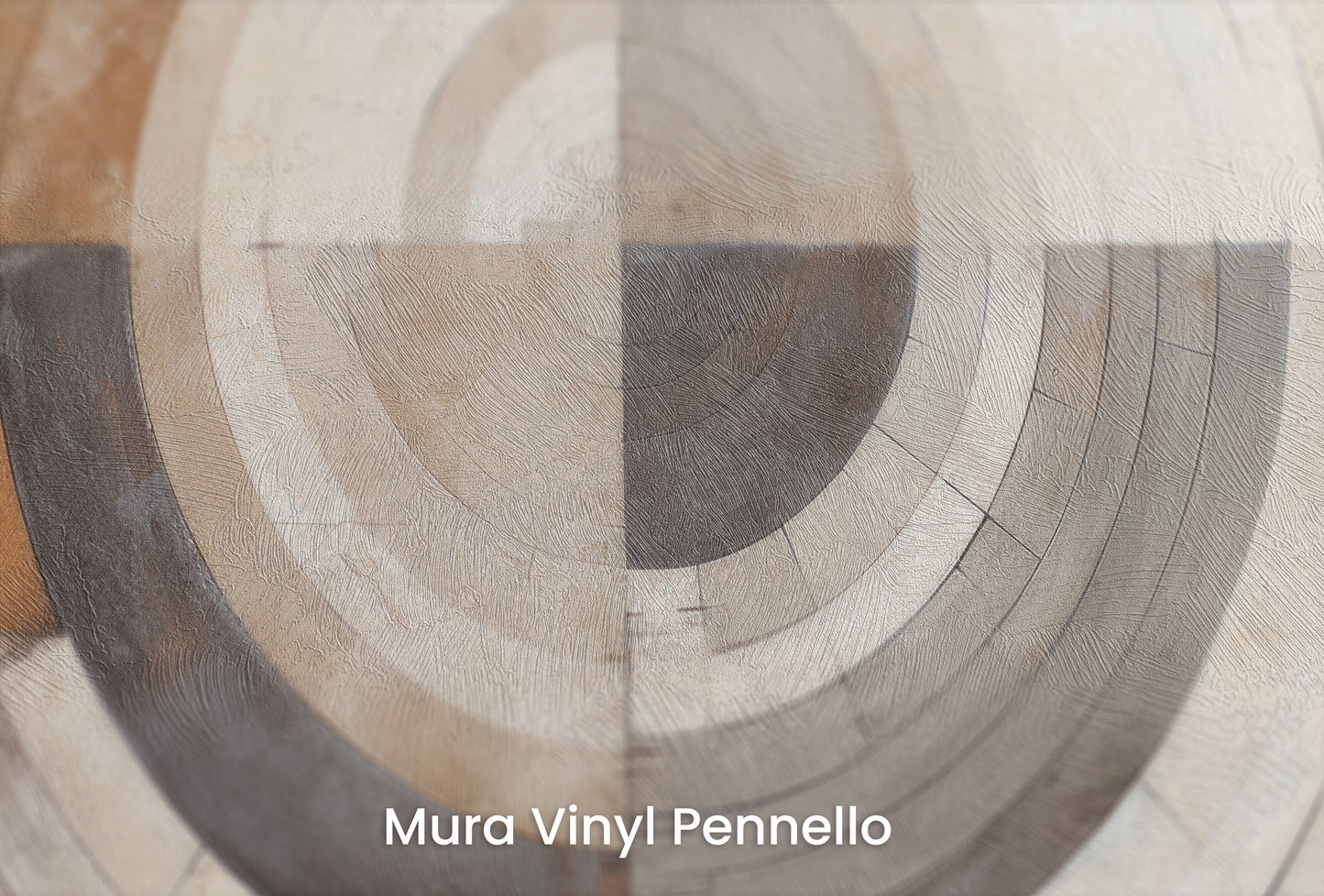 Zbliżenie na artystyczną fototapetę o nazwie MONOCHROME ECLIPSE ABSTRACTION na podłożu Mura Vinyl Pennello - faktura pociągnięć pędzla malarskiego.