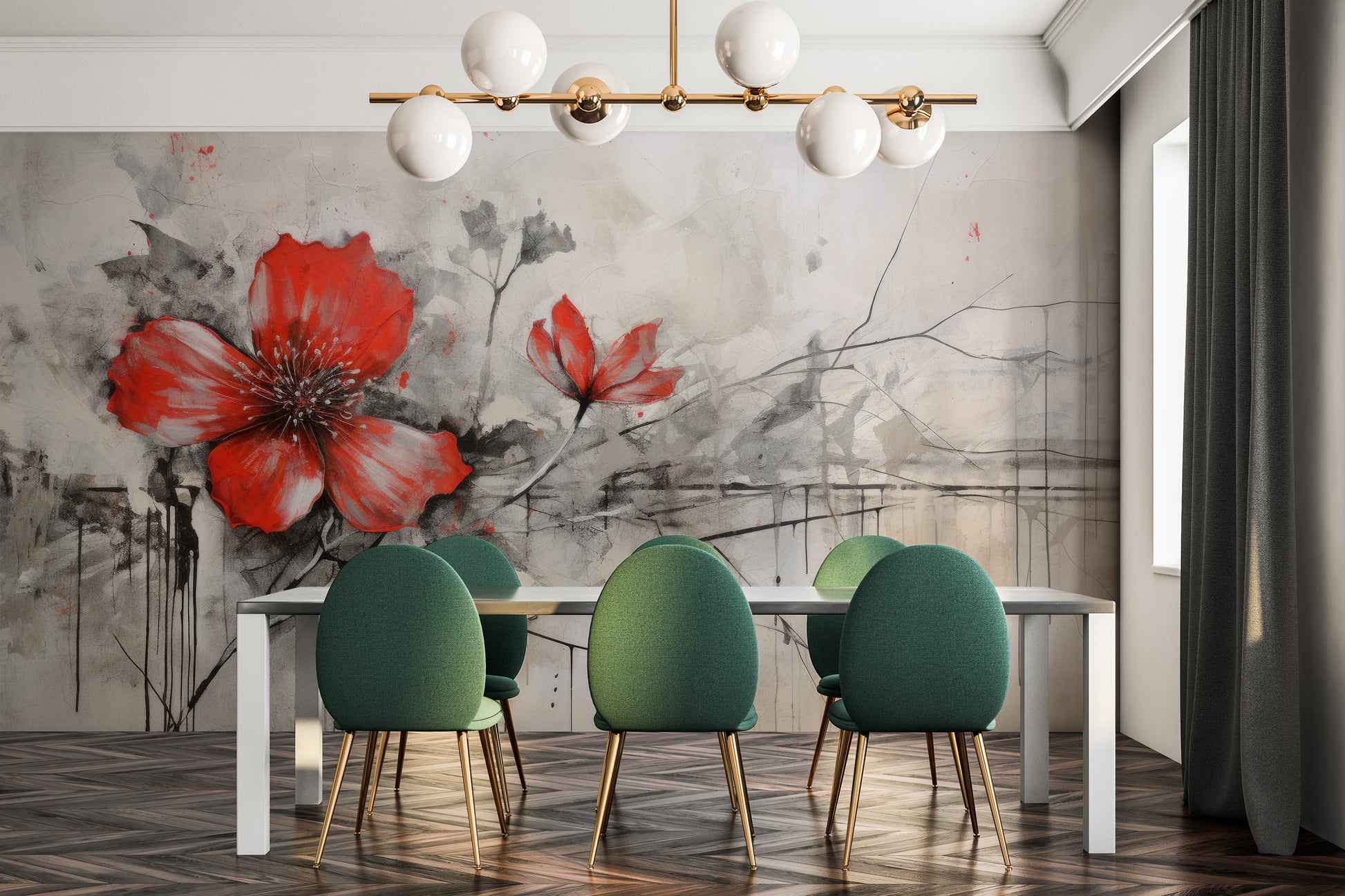 Fototapeta o nazwie CRIMSON BRUSHSTROKE BEAUTY użyta w aranzacji wnętrza.