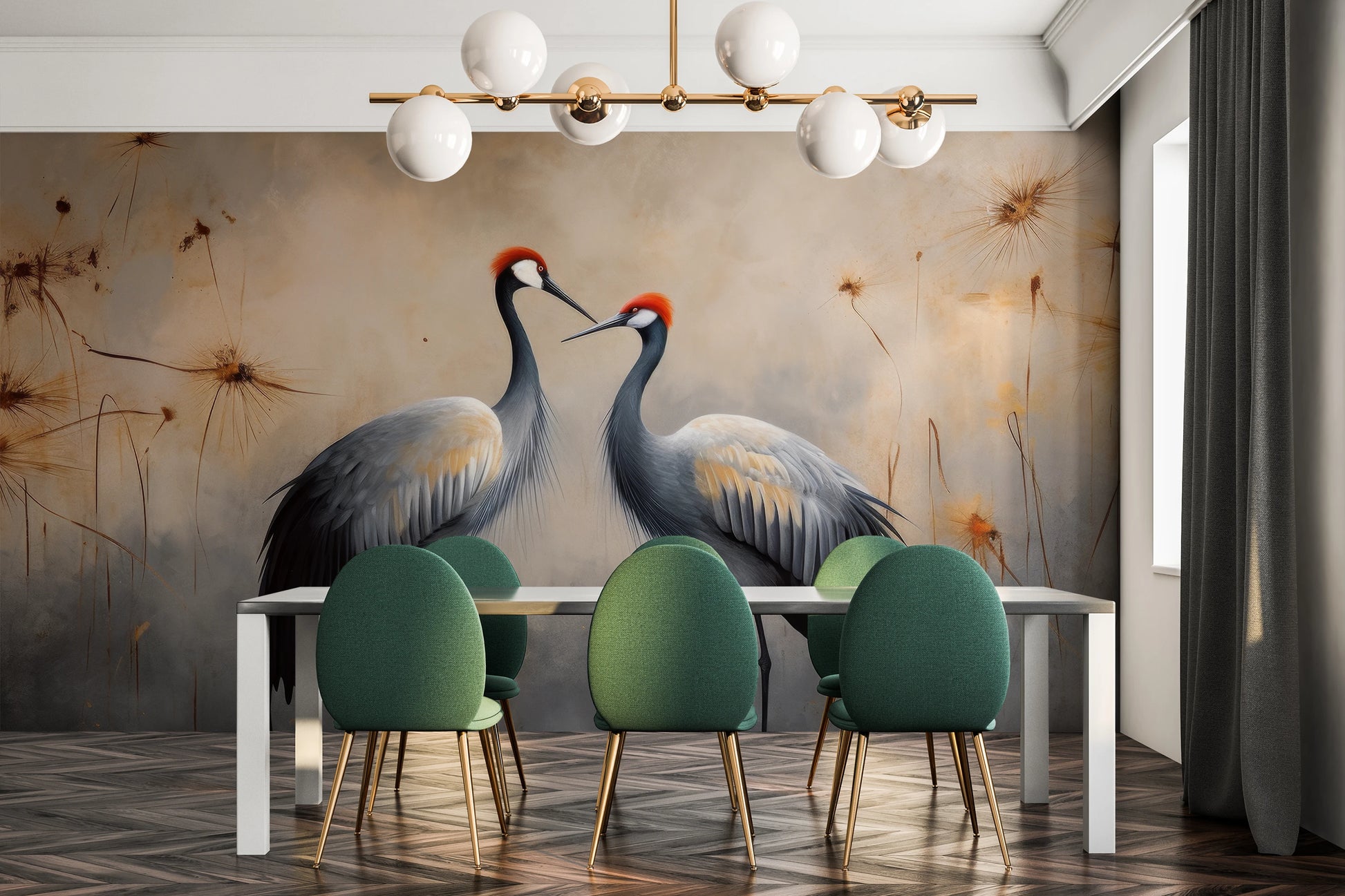 Fototapeta artystyczna o nazwie Passionate Glance pokazana w aranżacji wnętrza.