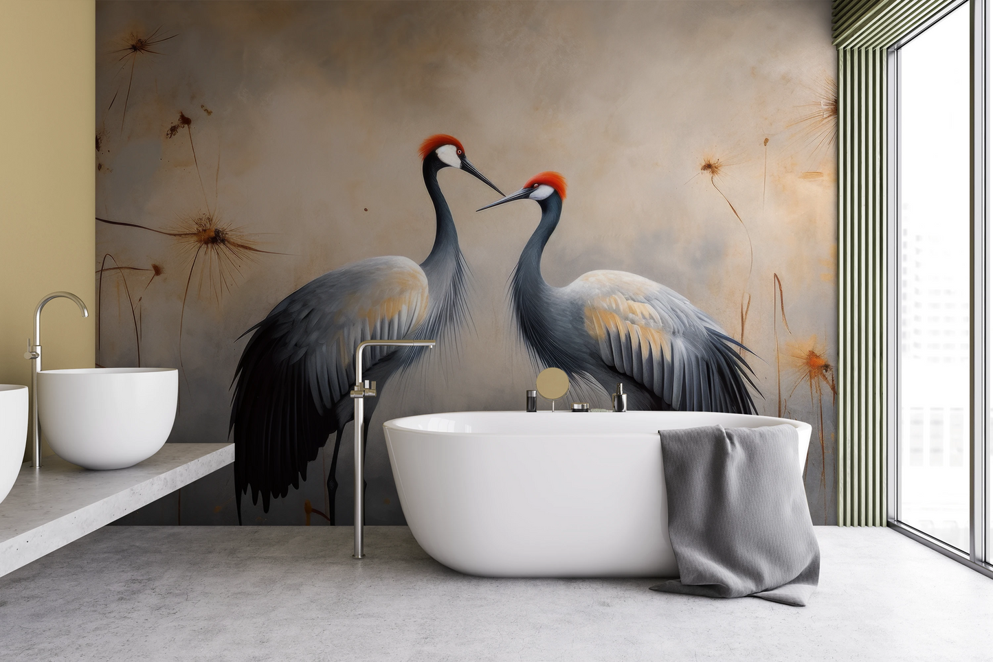 Wzór fototapety o nazwie Passionate Glance pokazanej w kontekście pomieszczenia.