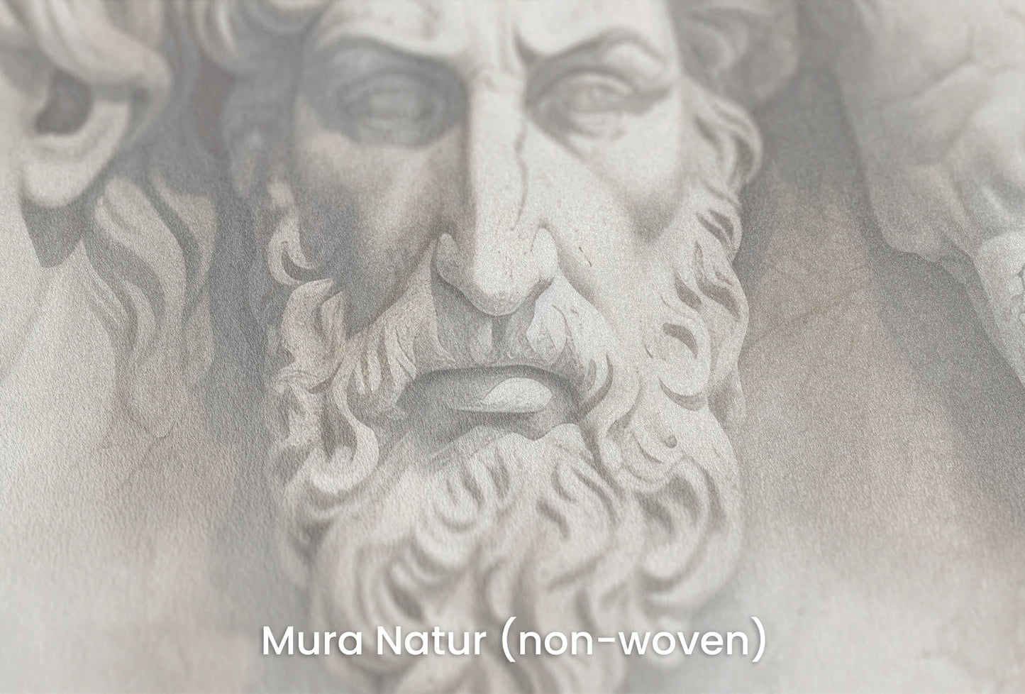 Zbliżenie na artystyczną fototapetę o nazwie Philosophical Discourse na podłożu Mura Natur (non-woven) - naturalne i ekologiczne podłoże.