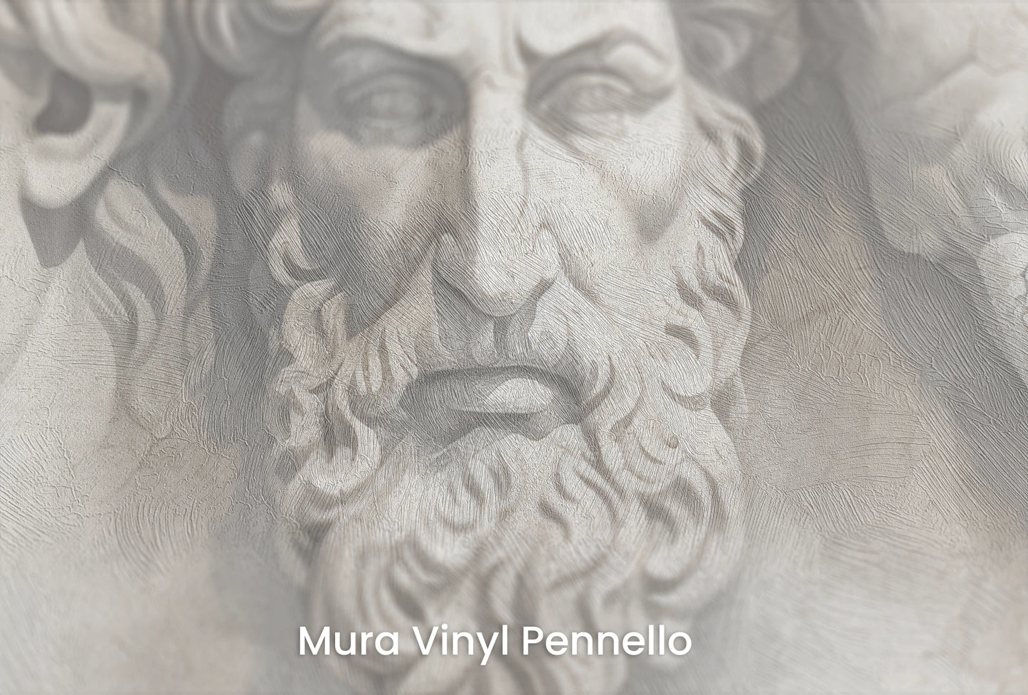 Zbliżenie na artystyczną fototapetę o nazwie Philosophical Discourse na podłożu Mura Vinyl Pennello - faktura pociągnięć pędzla malarskiego.