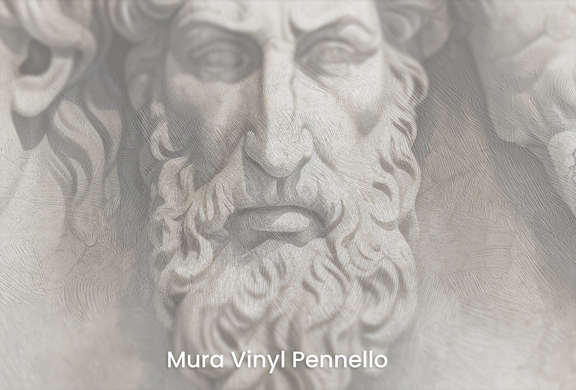 Zbliżenie na artystyczną fototapetę o nazwie Philosophical Discourse na podłożu Mura Vinyl Pennello - faktura pociągnięć pędzla malarskiego.