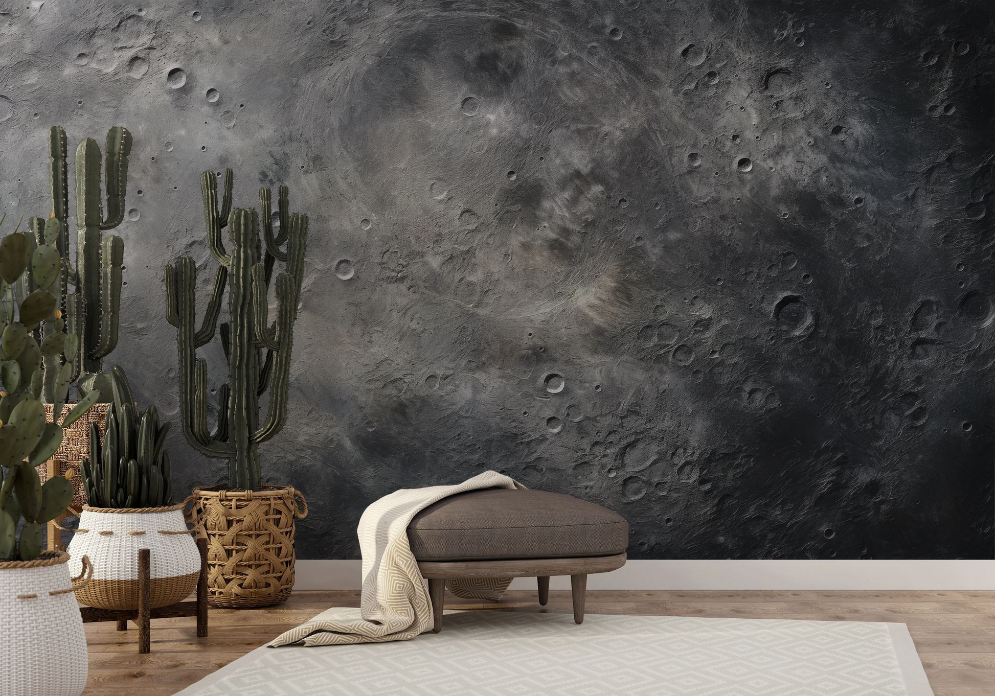 Fototapeta artystyczna o nazwie Solar Winds pokazana w aranżacji wnętrza.