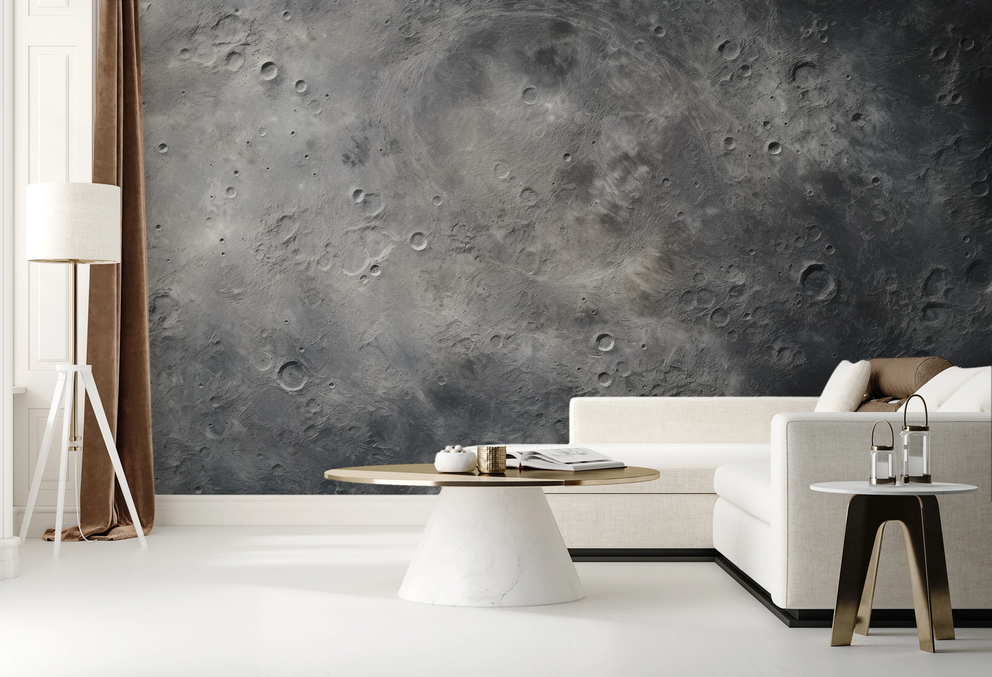 Zdjęcie prezentuje aranżację wnętrza z użyciem fototapety o nazwie Solar Winds pokazanej w aranżacji wnętrza.