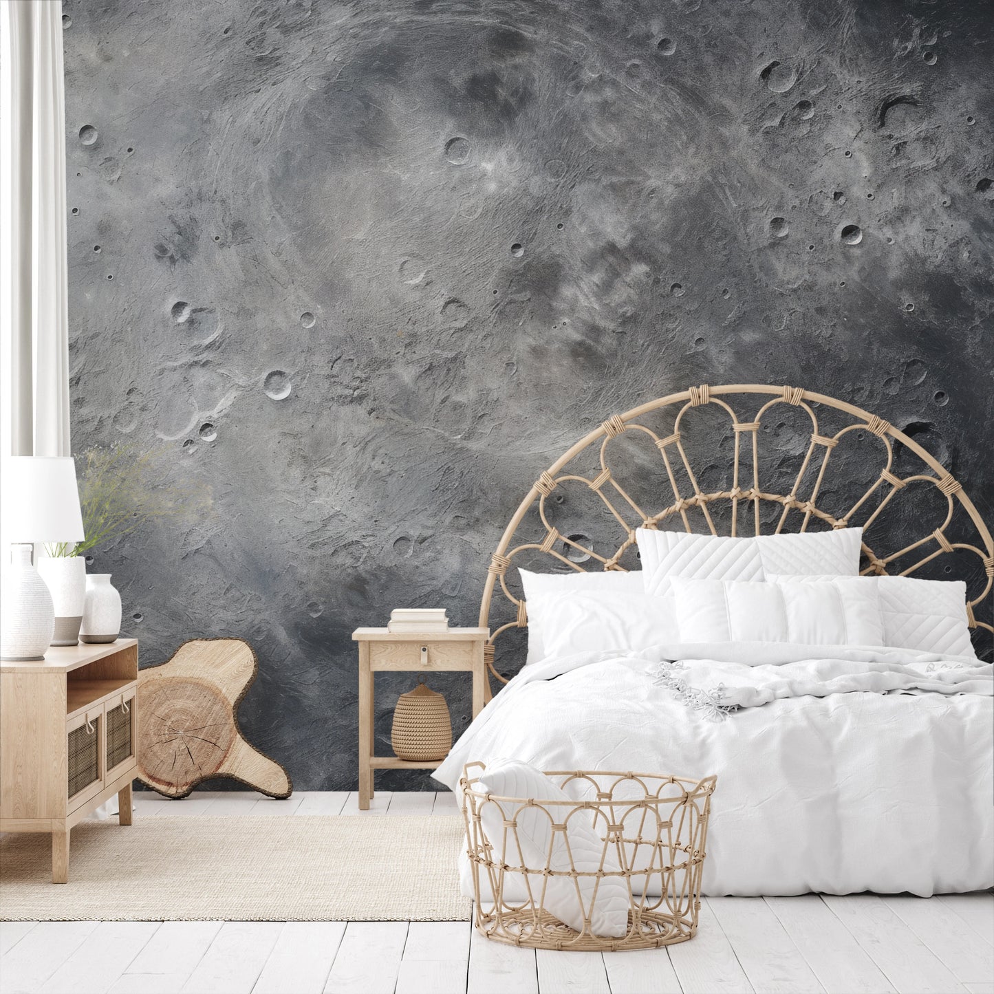 Wzór fototapety artystycznej o nazwie Solar Winds pokazanej w aranżacji wnętrza.