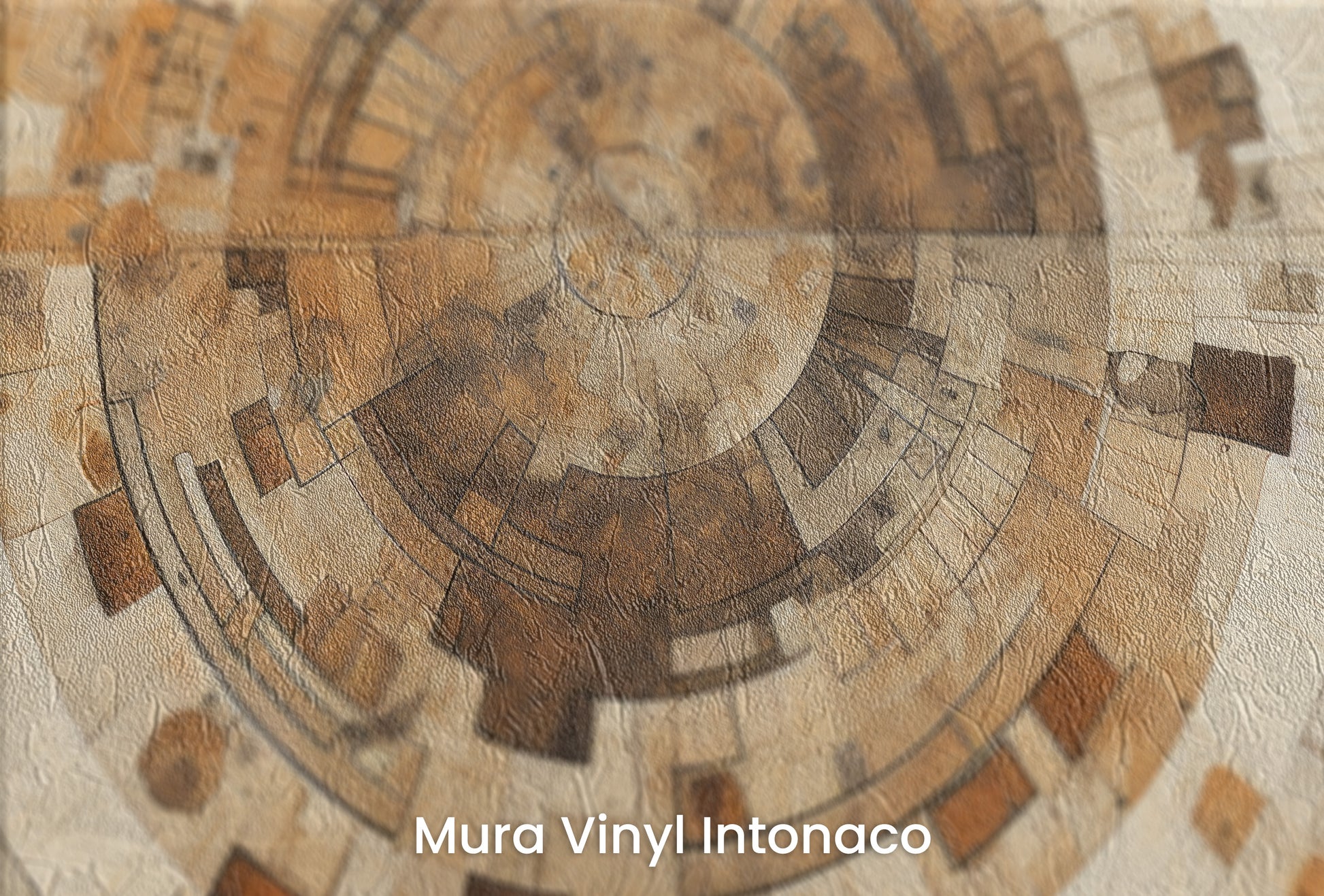 Zbliżenie na artystyczną fototapetę o nazwie ARCHAIC NAVIGATION MAP na podłożu Mura Vinyl Intonaco - struktura tartego tynku.