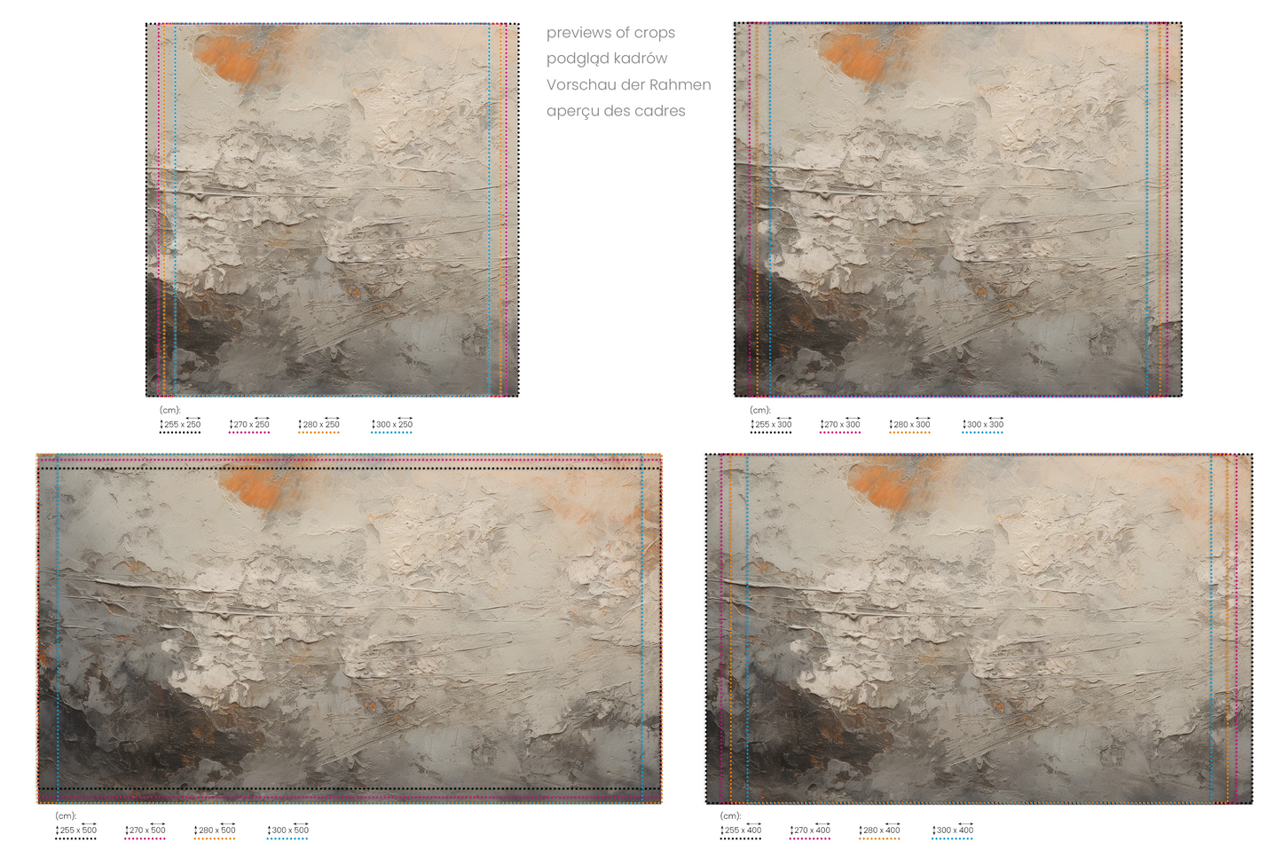 Na obrazie znajduje się prezentacja przykładowych rozmiarów fototapety o nazwie Mercury's Veins. Rozmiar fototapety jest dowolny.