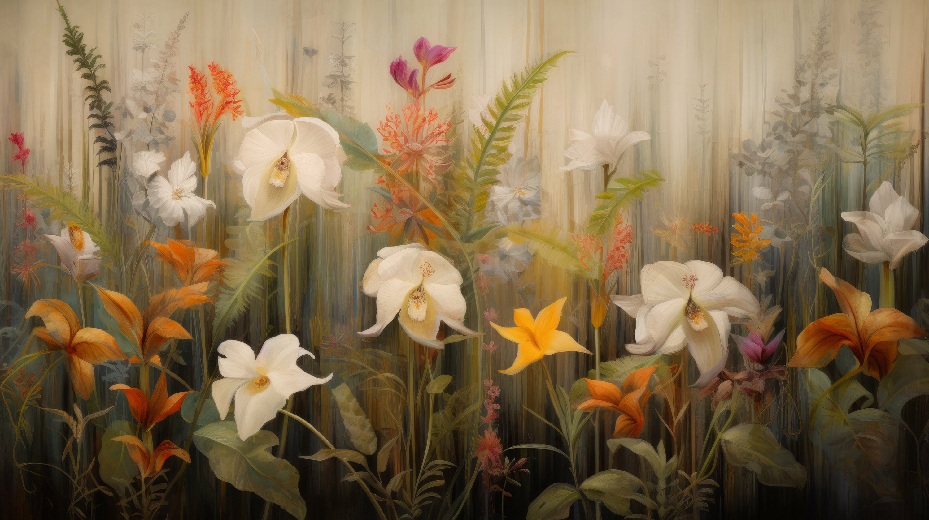 Mustervorschau: Prezentacja całego wzoru fototapety o nazwie Exotic Garden Serenity