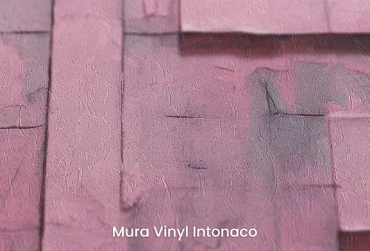 Zbliżenie na artystyczną fototapetę o nazwie Blushing Texture na podłożu Mura Vinyl Intonaco - struktura tartego tynku.