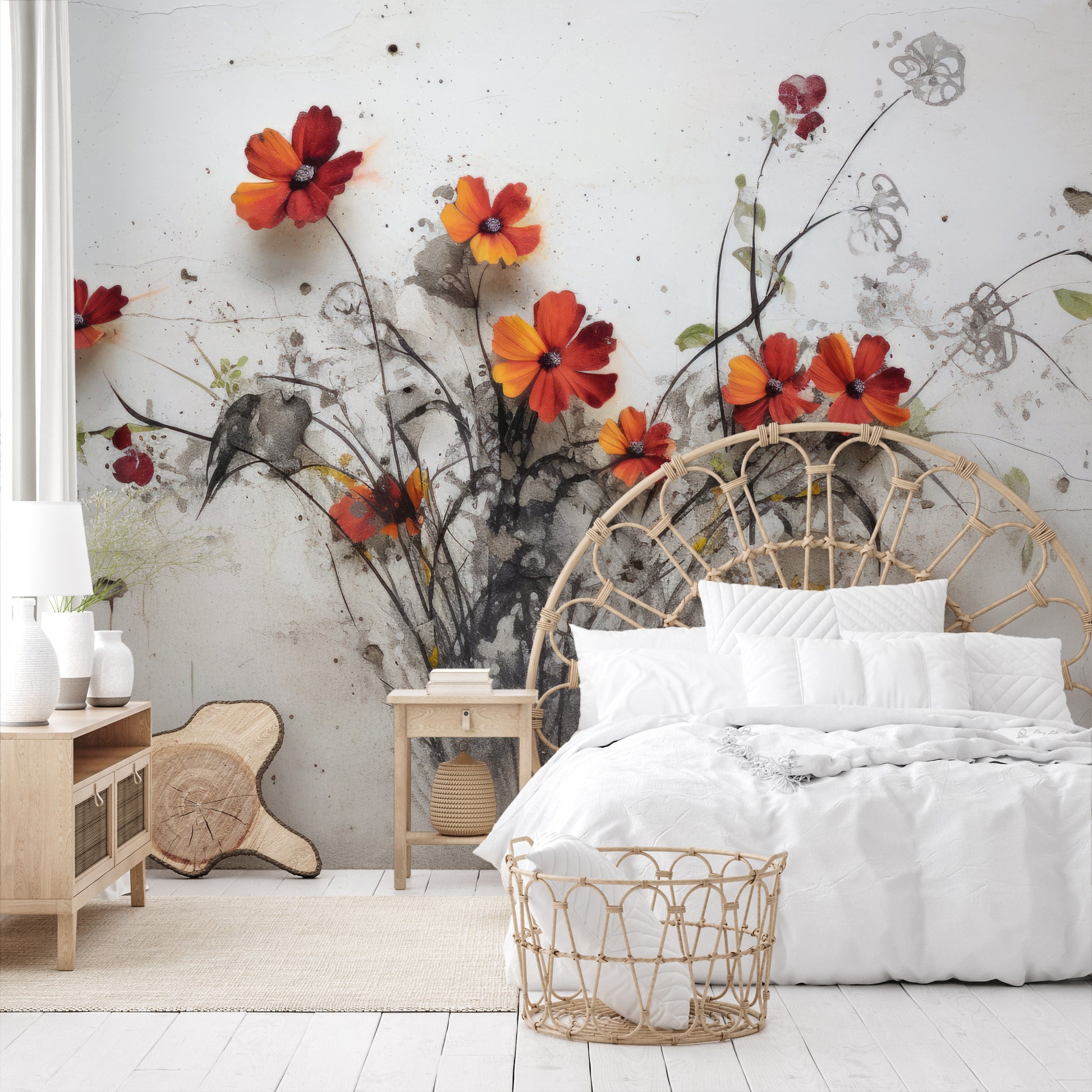 Fototapeta o nazwie SUNSET FLORAL FUSION użyta w aranzacji wnętrza.