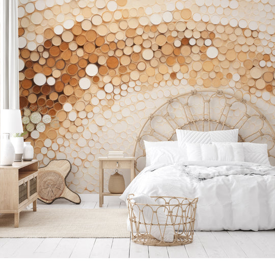 Wzór fototapety artystycznej o nazwie RUSTIC COFFEE TONES CASCADE pokazanej w aranżacji wnętrza.