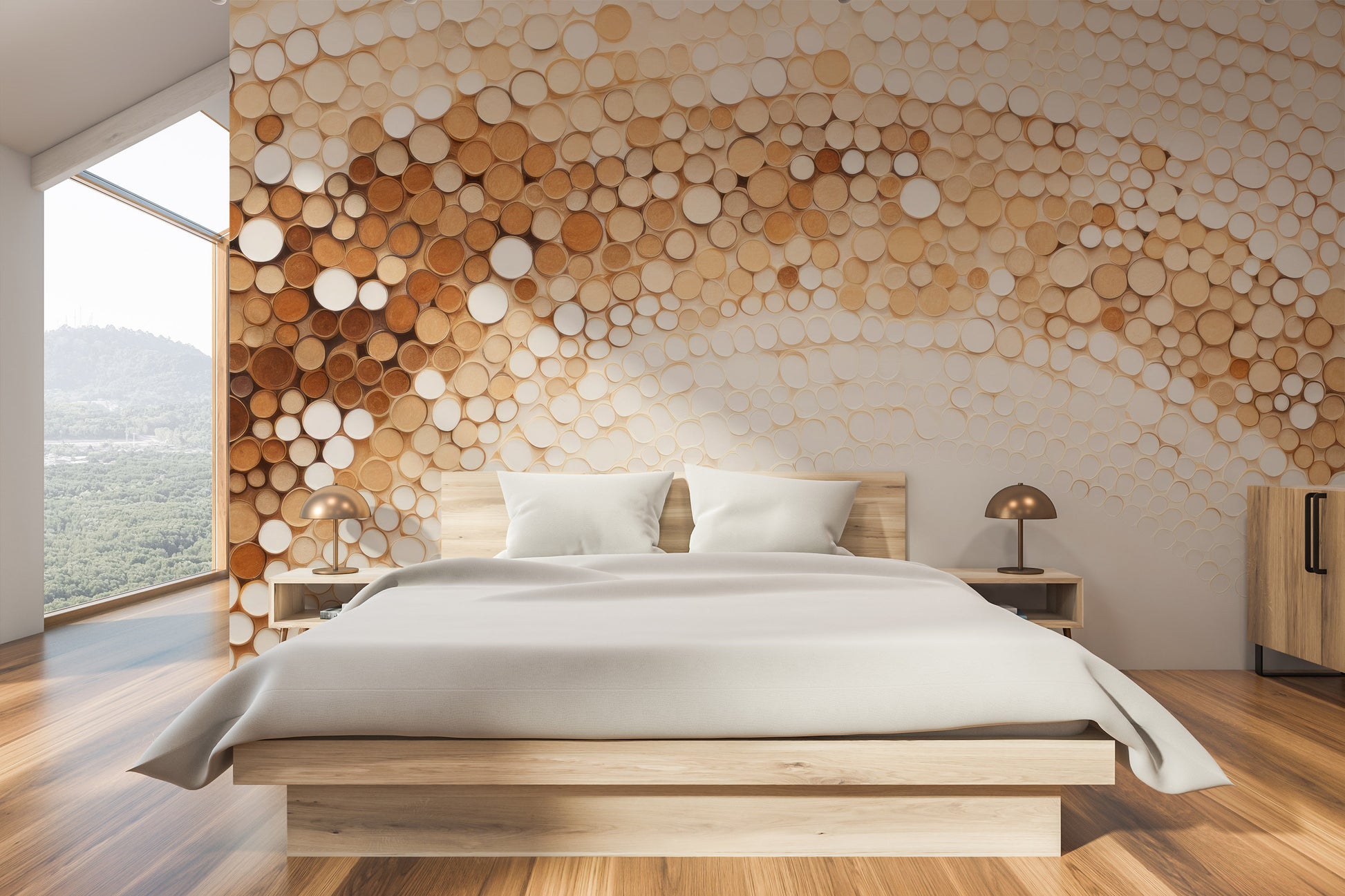 Fototapeta malowana o nazwie RUSTIC COFFEE TONES CASCADE pokazana w aranżacji wnętrza.