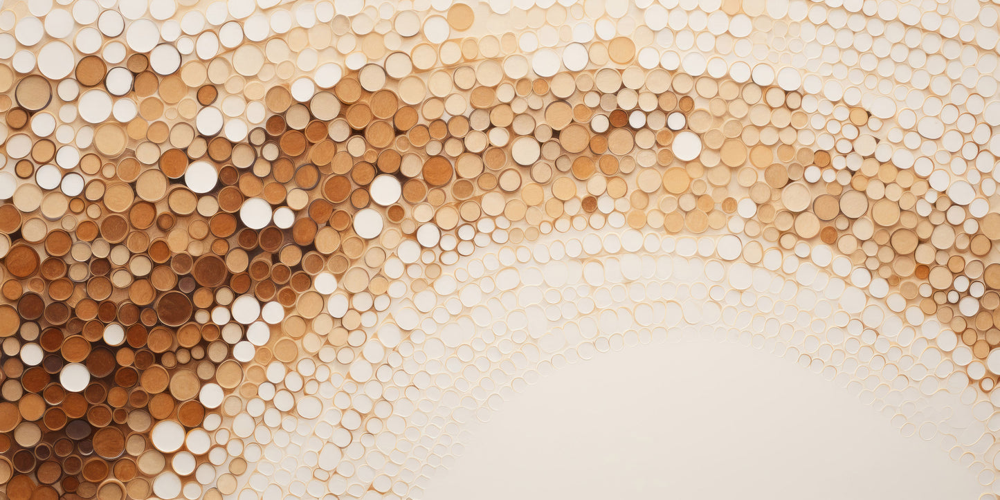 Prezentacja całego wzoru fototapety o nazwie RUSTIC COFFEE TONES CASCADE