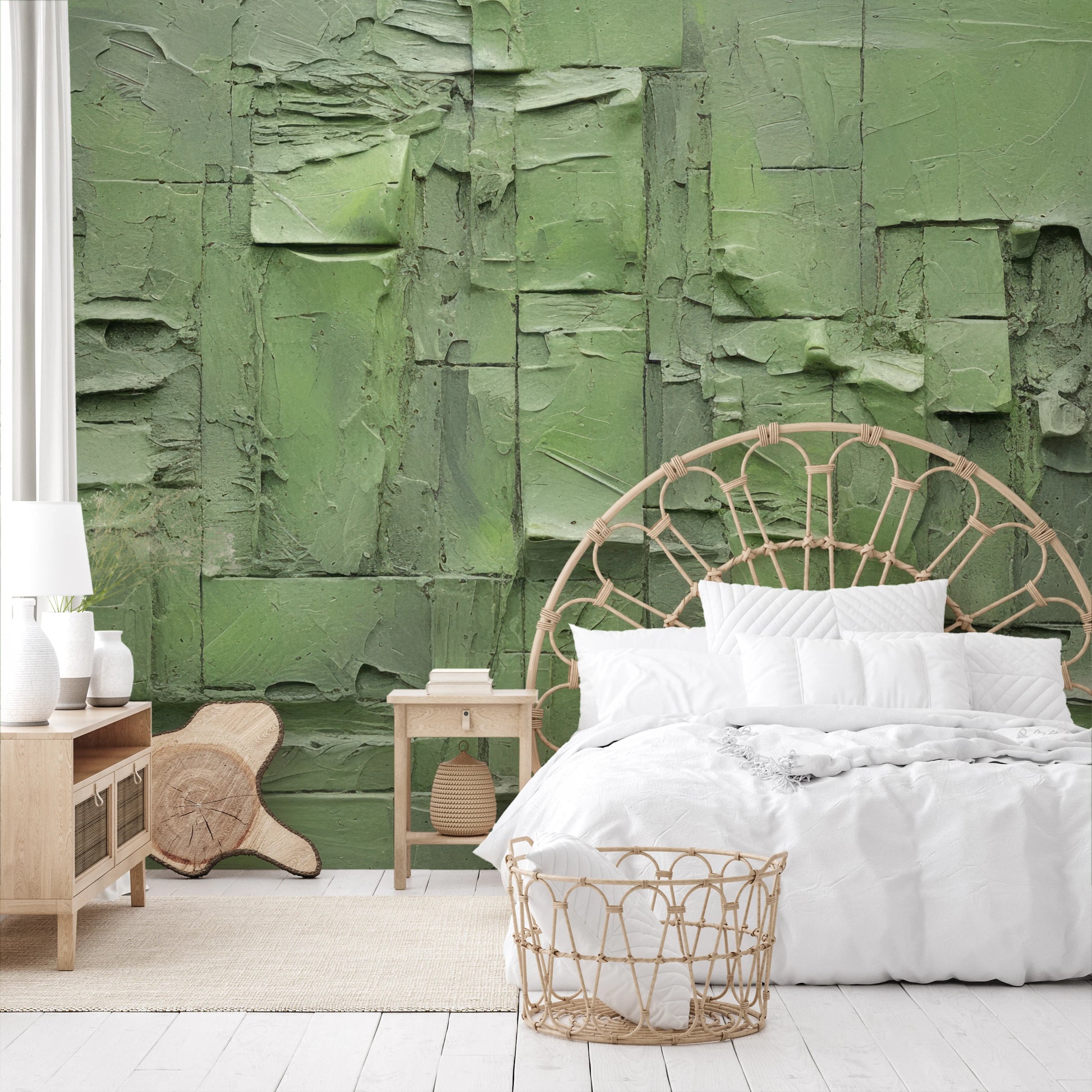 Fototapeta o nazwie Green Patchwork użyta w aranzacji wnętrza.