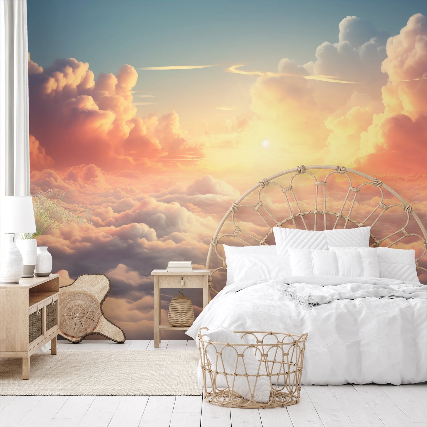 Wzór fototapety o nazwie Sunset Serenade pokazanej w kontekście pomieszczenia.
