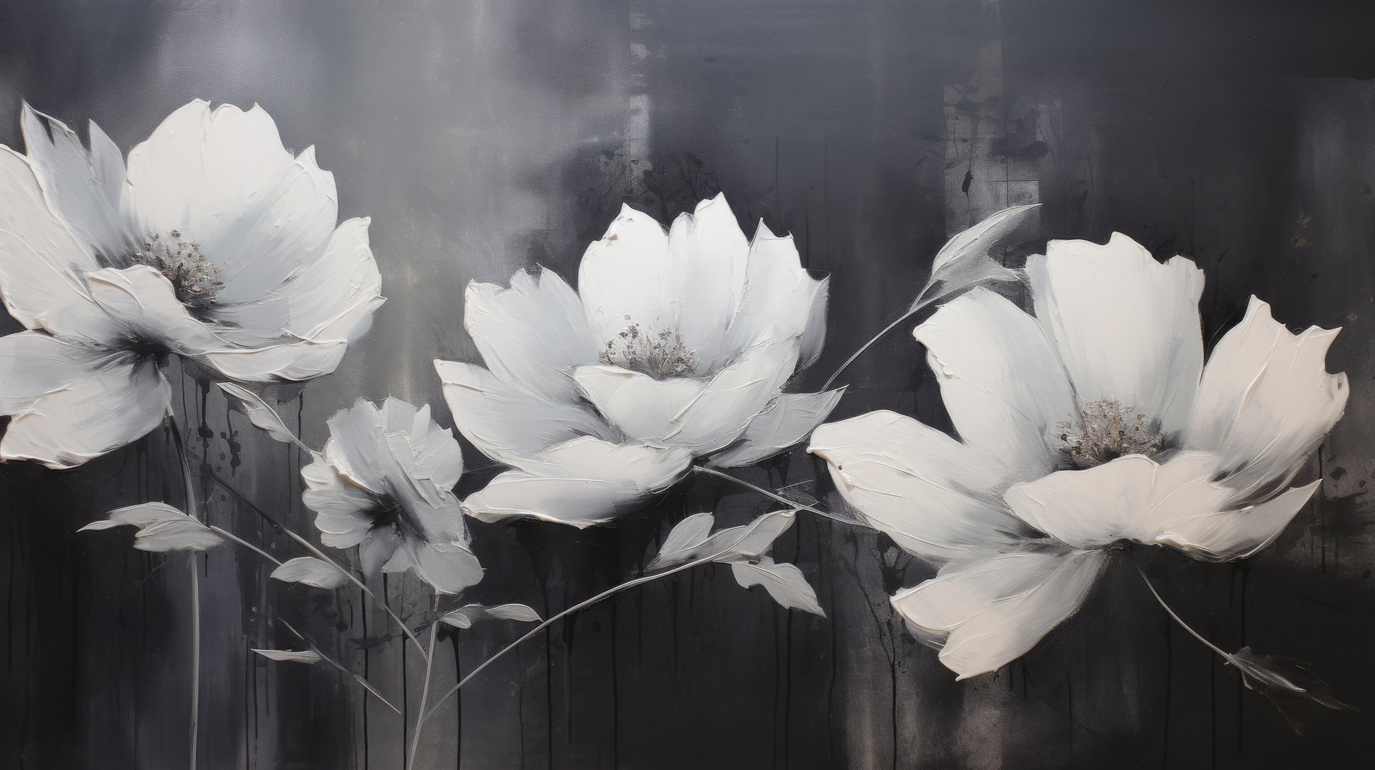 Prezentacja całego wzoru fototapety o nazwie MOONLIGHT SERENADE BLOSSOMS