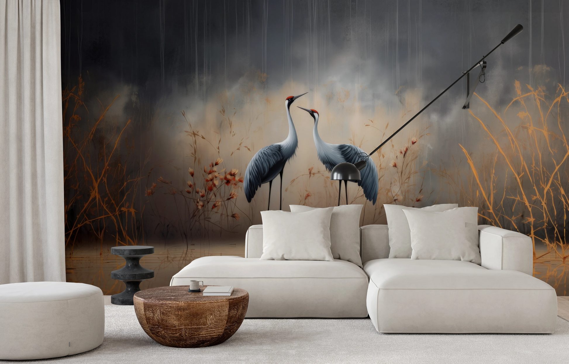 Fototapeta malowana o nazwie Rustic Serenity pokazana w aranżacji wnętrza.