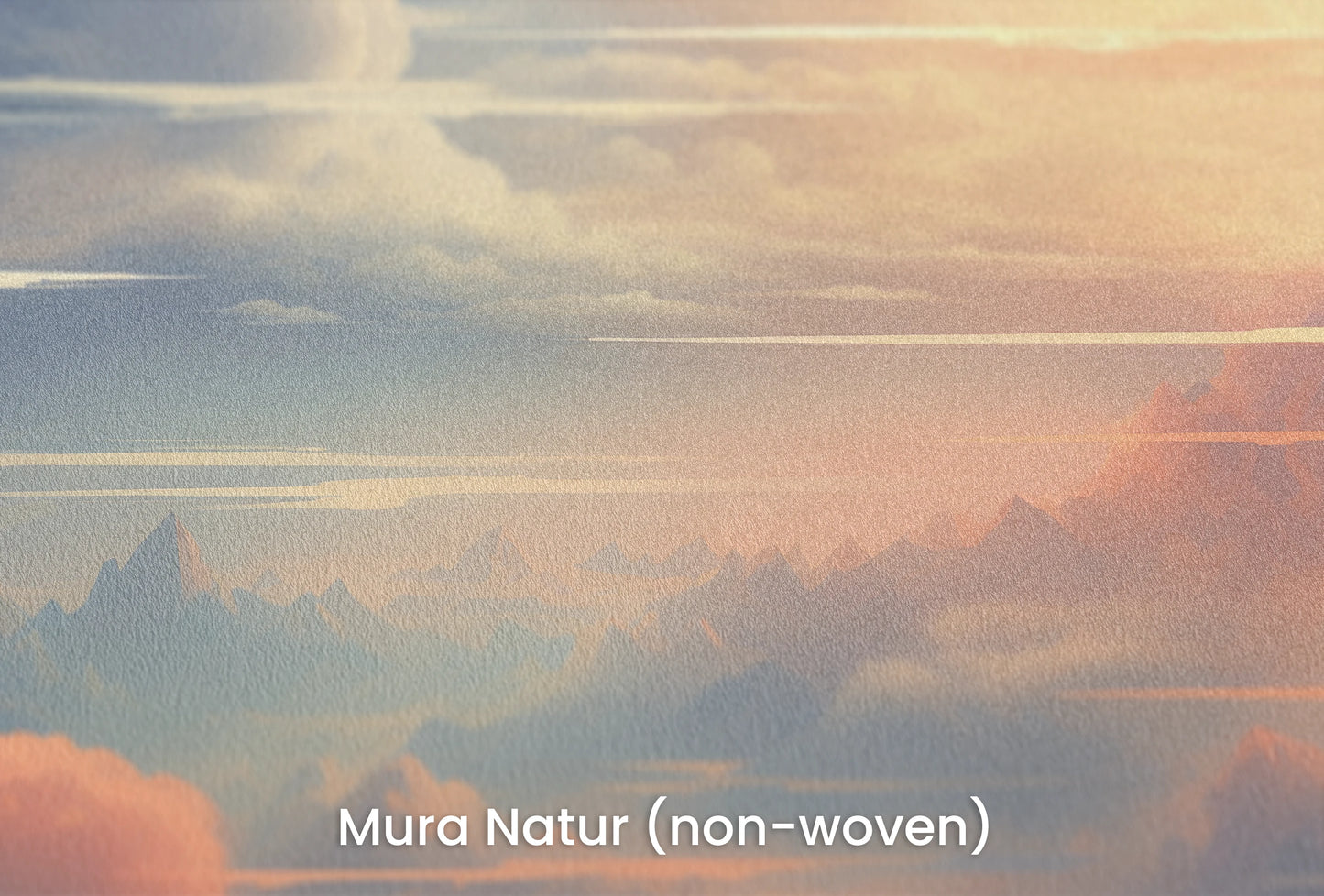 Zbliżenie na artystyczną fototapetę o nazwie Serene Altitudes na podłożu Mura Natur (non-woven) - naturalne i ekologiczne podłoże.