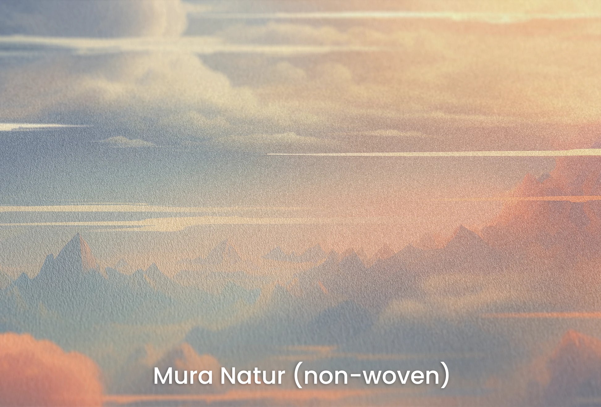 Zbliżenie na artystyczną fototapetę o nazwie Serene Altitudes na podłożu Mura Natur (non-woven) - naturalne i ekologiczne podłoże.