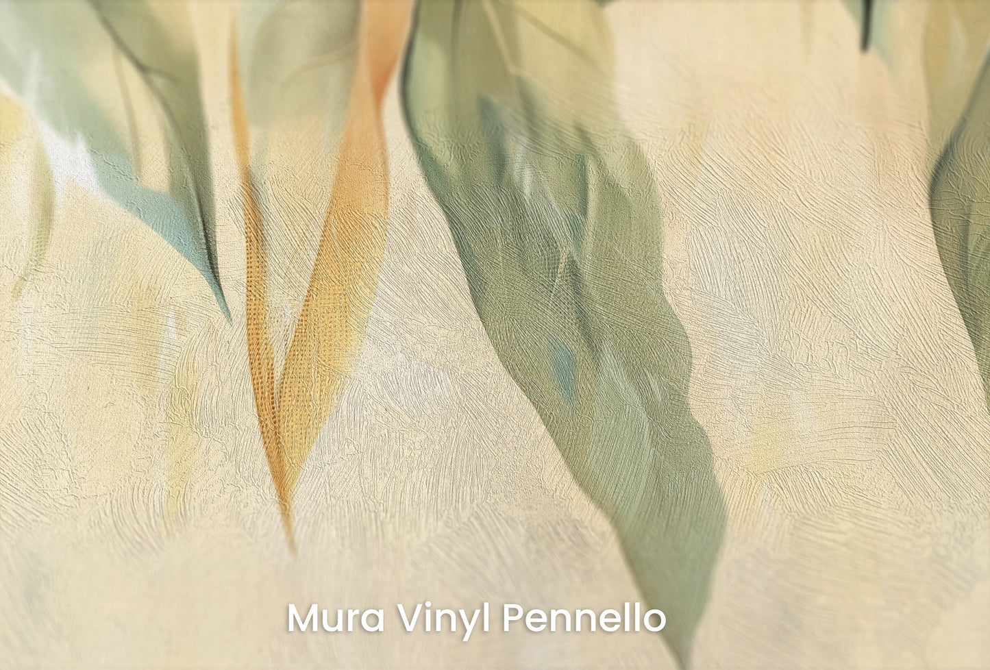 Zbliżenie na artystyczną fototapetę o nazwie Whimsical Fall na podłożu Mura Vinyl Pennello - faktura pociągnięć pędzla malarskiego.