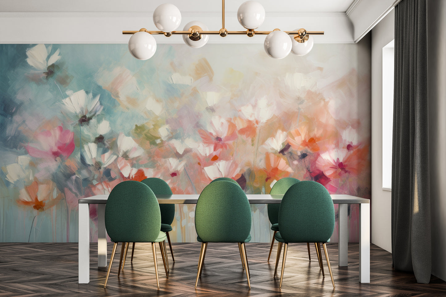 Fototapeta o nazwie Delicate Floral Hues użyta w aranzacji wnętrza.