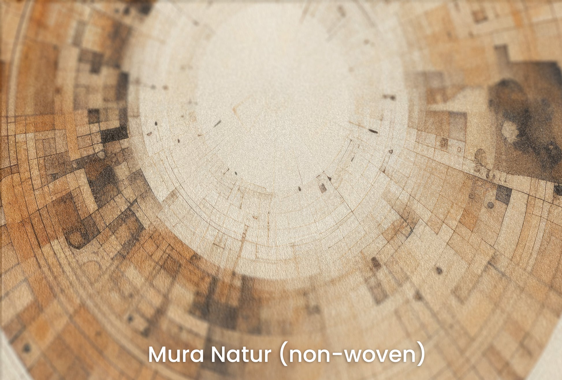 Zbliżenie na artystyczną fototapetę o nazwie INDUSTRIAL REVOLUTION CIRCULARITY na podłożu Mura Natur (non-woven) - naturalne i ekologiczne podłoże.