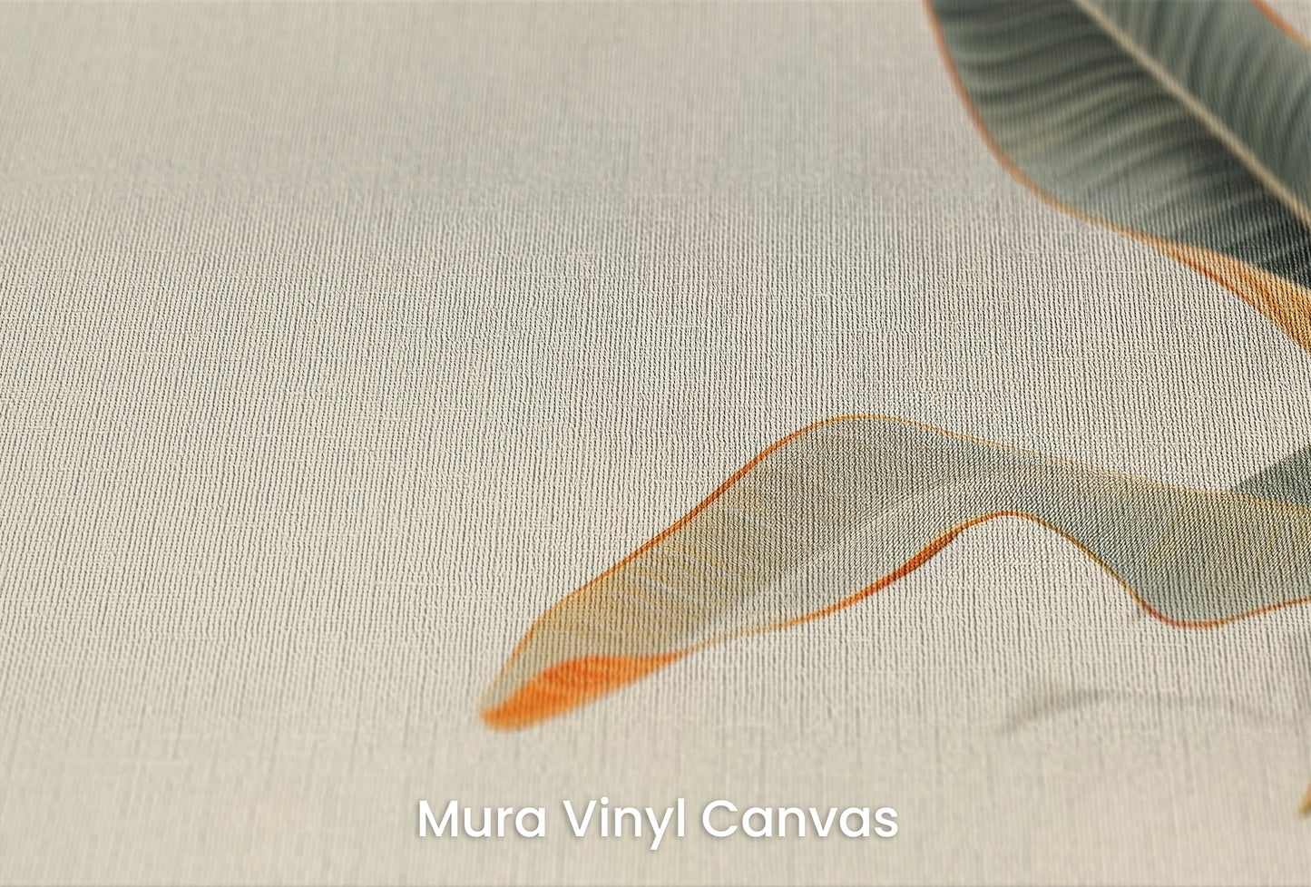 Zbliżenie na artystyczną fototapetę o nazwie Tropical Touch na podłożu Mura Vinyl Canvas - faktura naturalnego płótna.