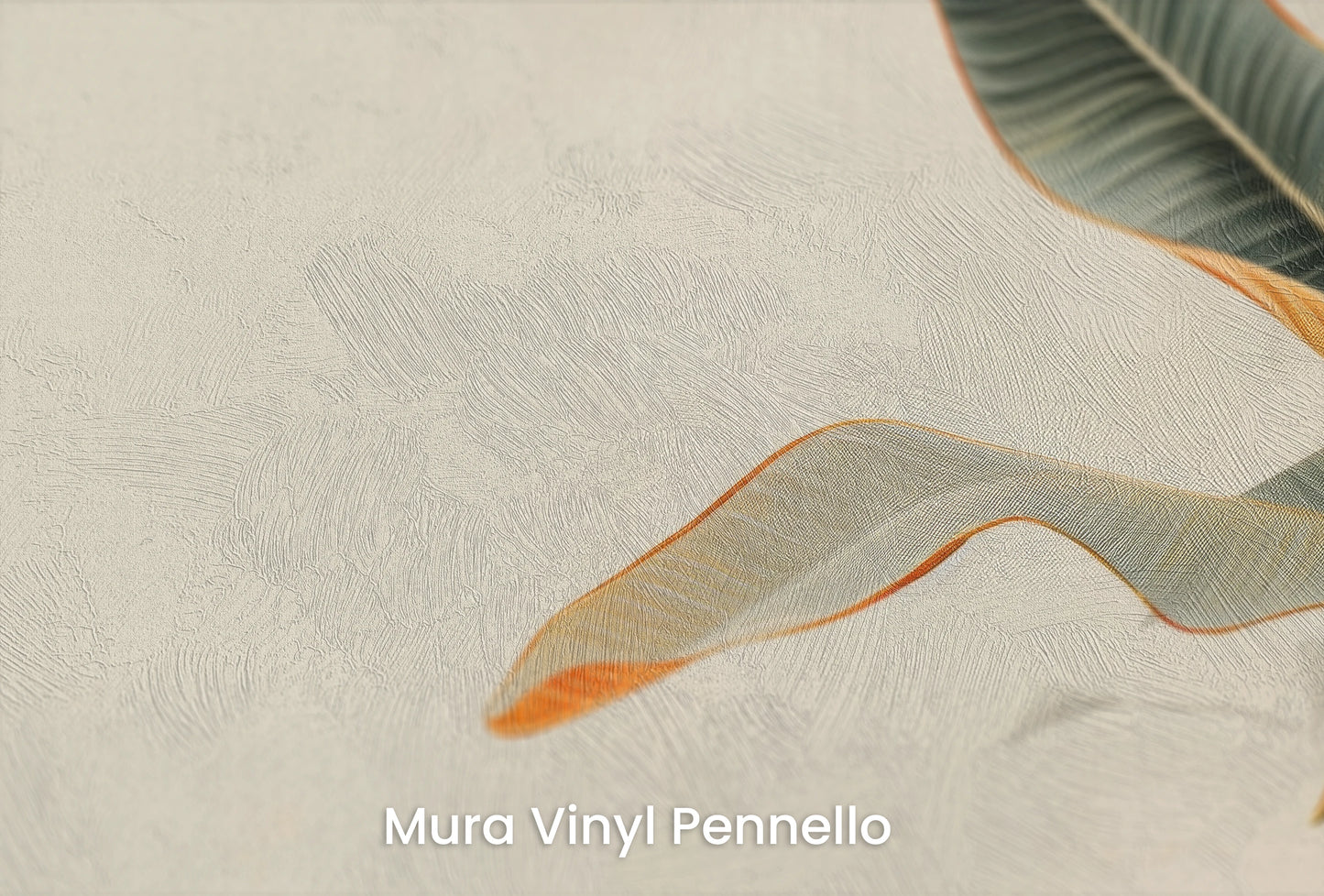 Zbliżenie na artystyczną fototapetę o nazwie Tropical Touch na podłożu Mura Vinyl Pennello - faktura pociągnięć pędzla malarskiego.