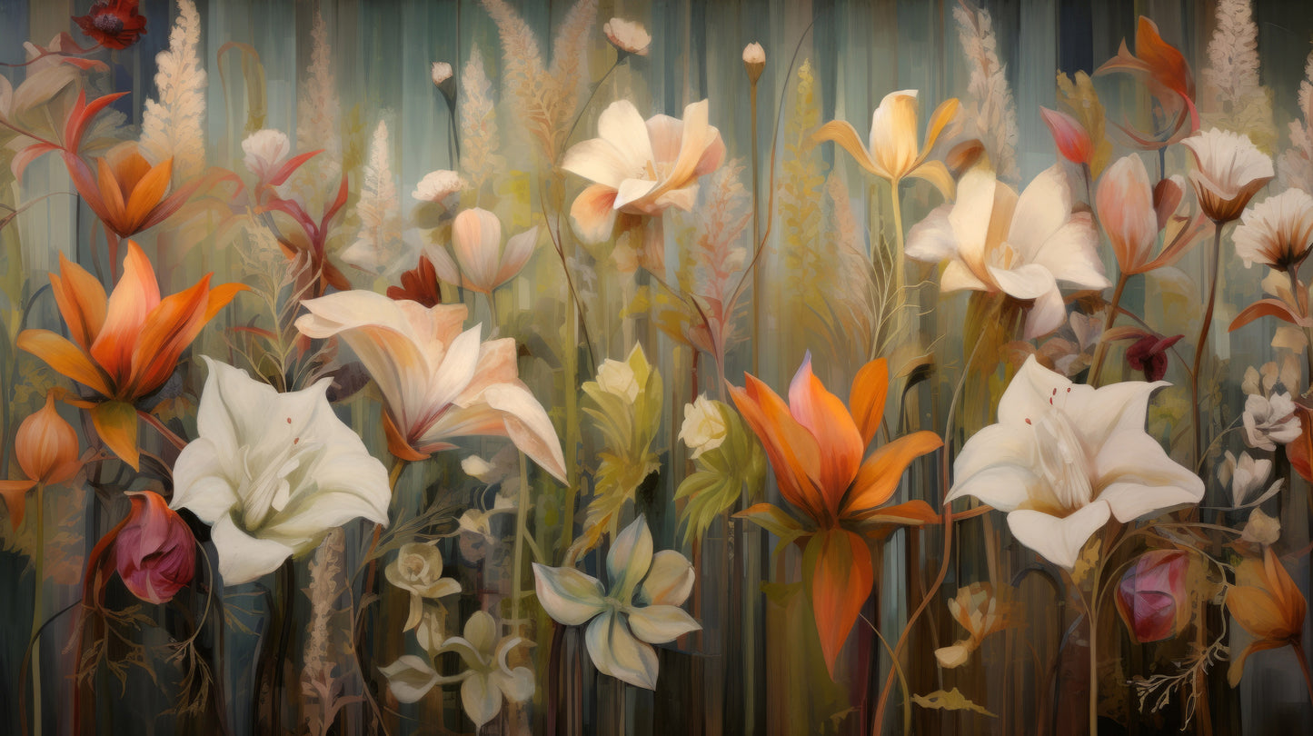Prezentacja całego wzoru fototapety o nazwie Wildflower Harmony