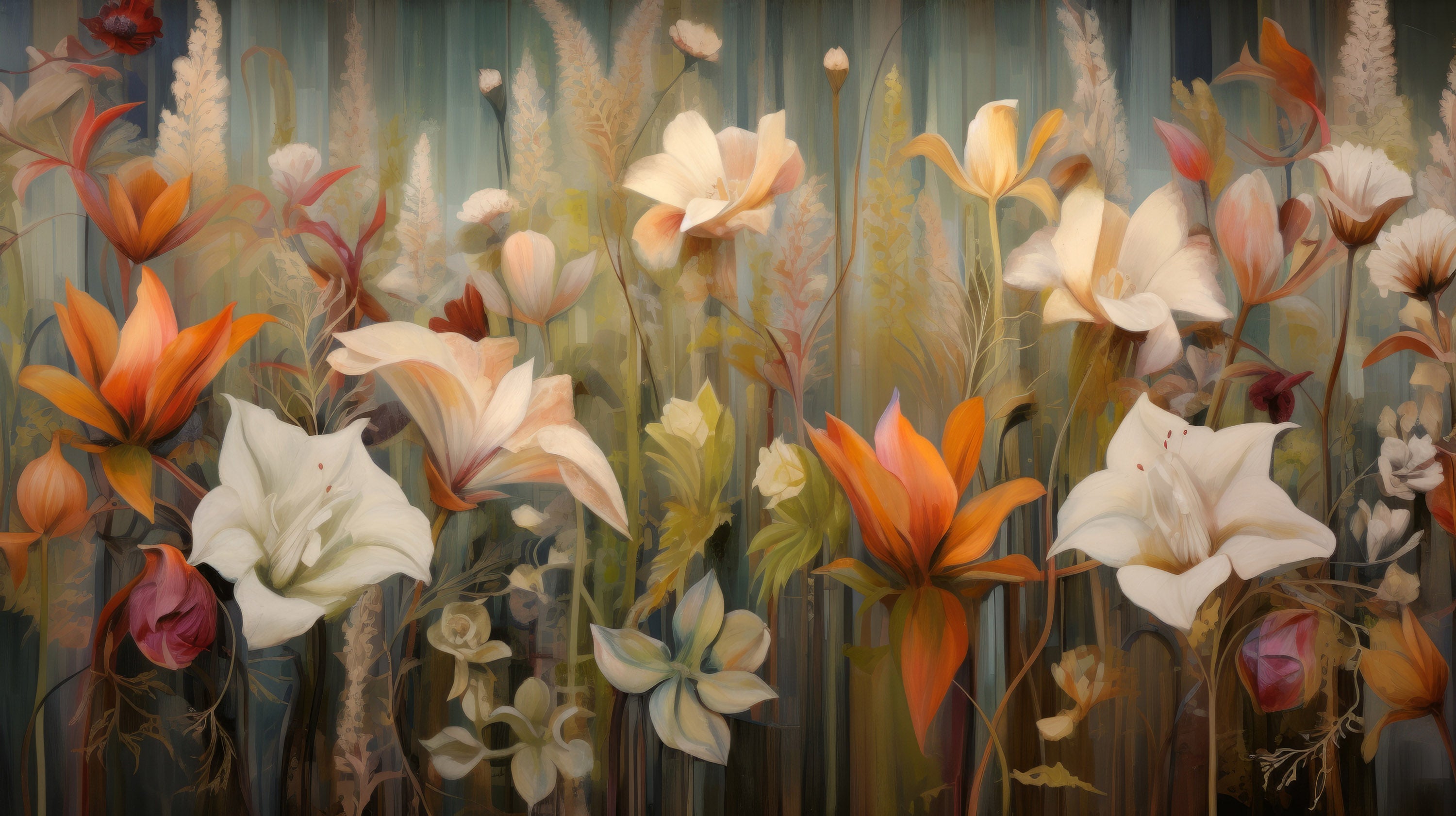 Podgląd wzoru: Prezentacja całego wzoru fototapety o nazwie Wildflower Harmony