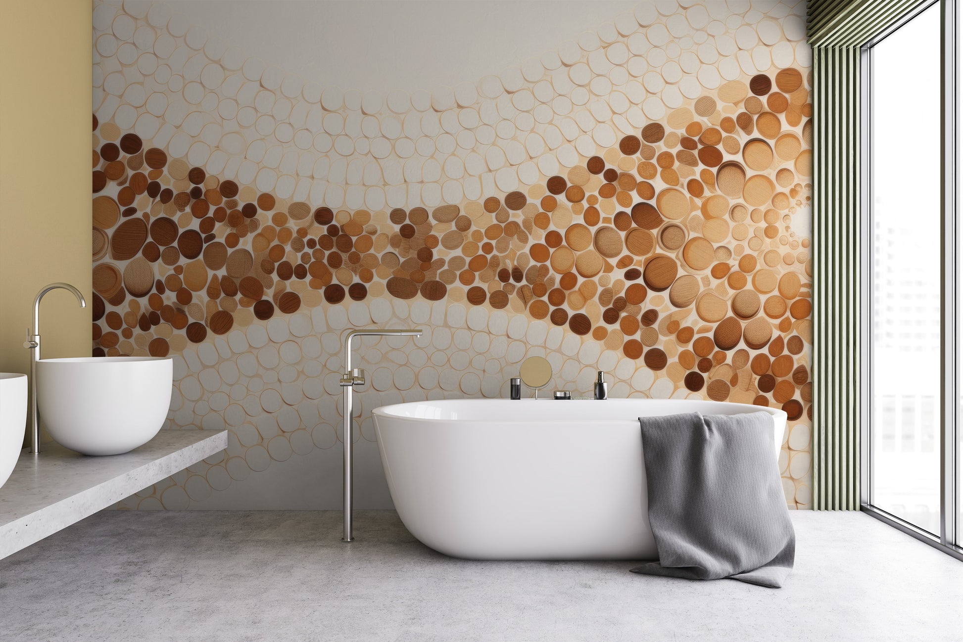 Fototapeta o nazwie WOODEN WAVES MOSAIC użyta w aranzacji wnętrza.