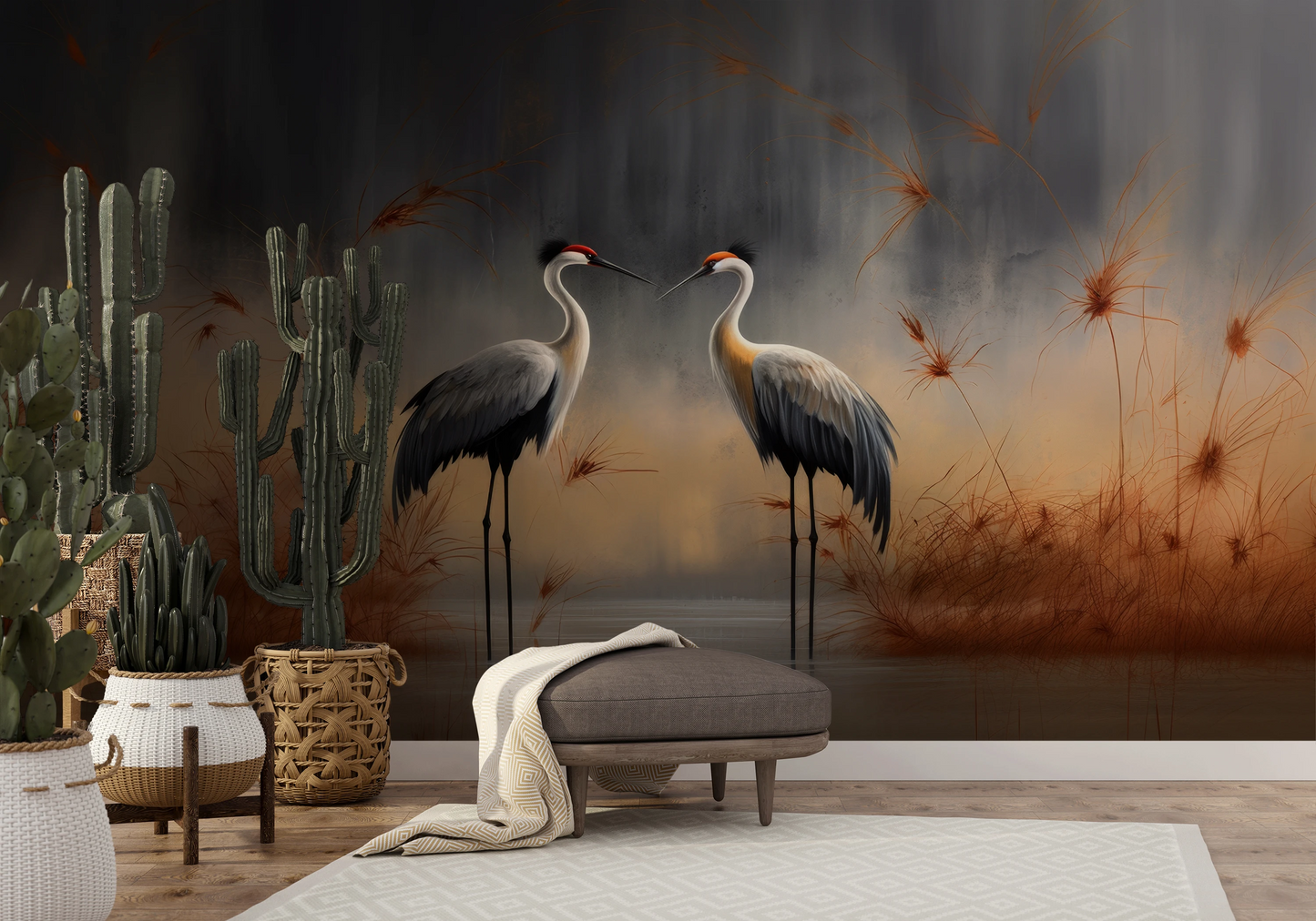 Fototapeta artystyczna o nazwie Elegance in Red pokazana w aranżacji wnętrza.