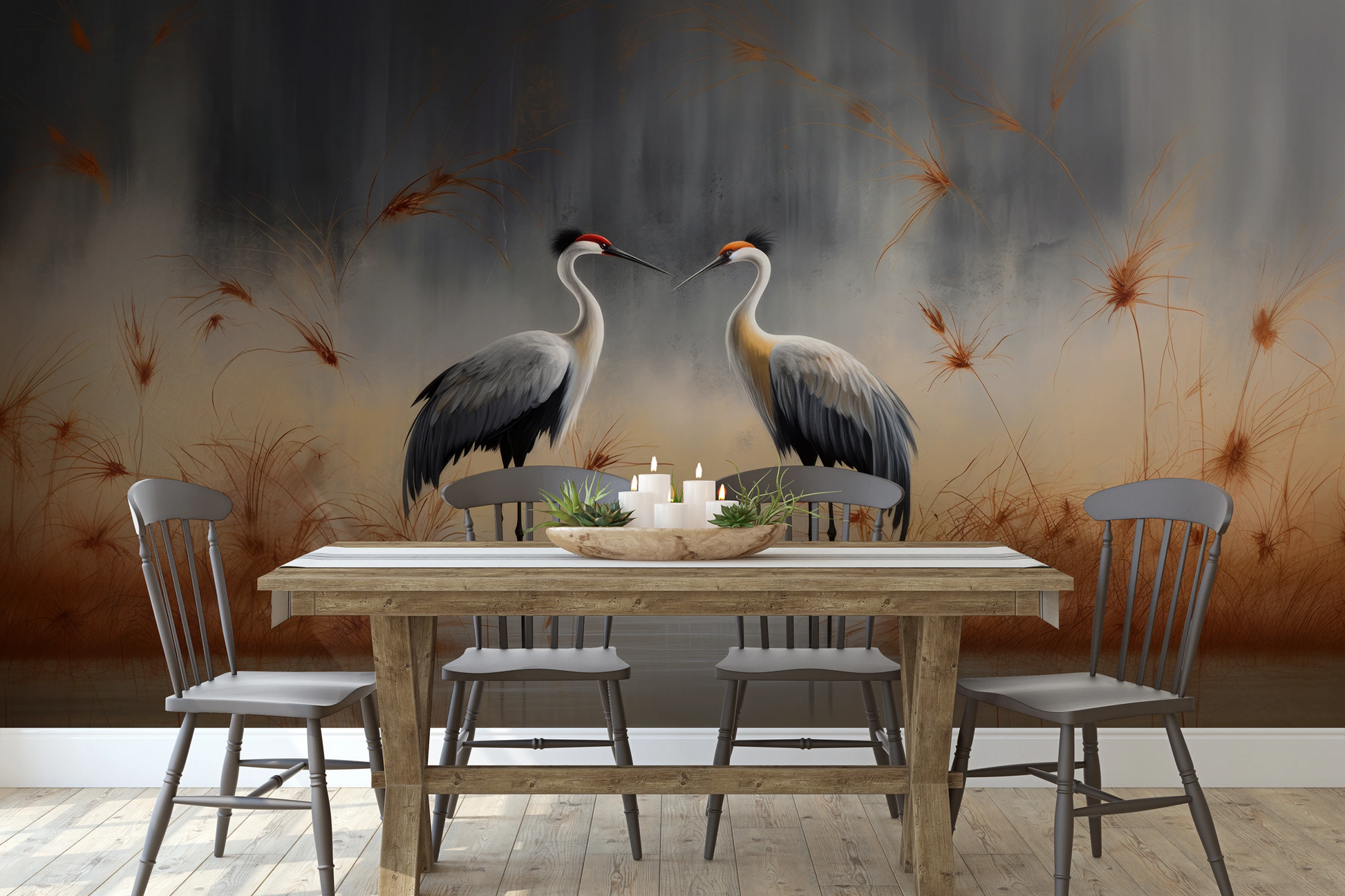 Fototapeta malowana o nazwie Elegance in Red pokazana w aranżacji wnętrza.