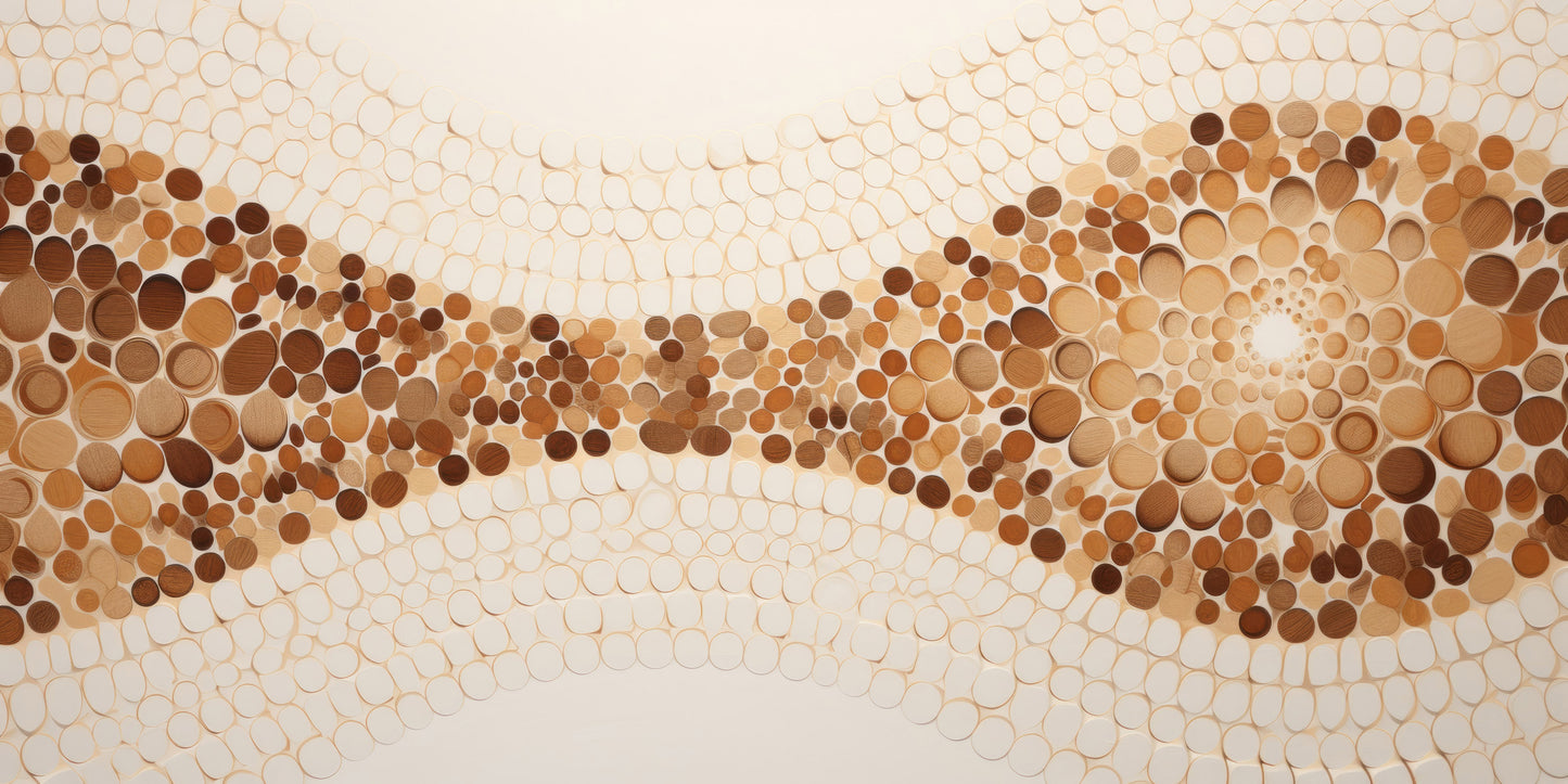 Prezentacja całego wzoru fototapety o nazwie WOODEN WAVES MOSAIC