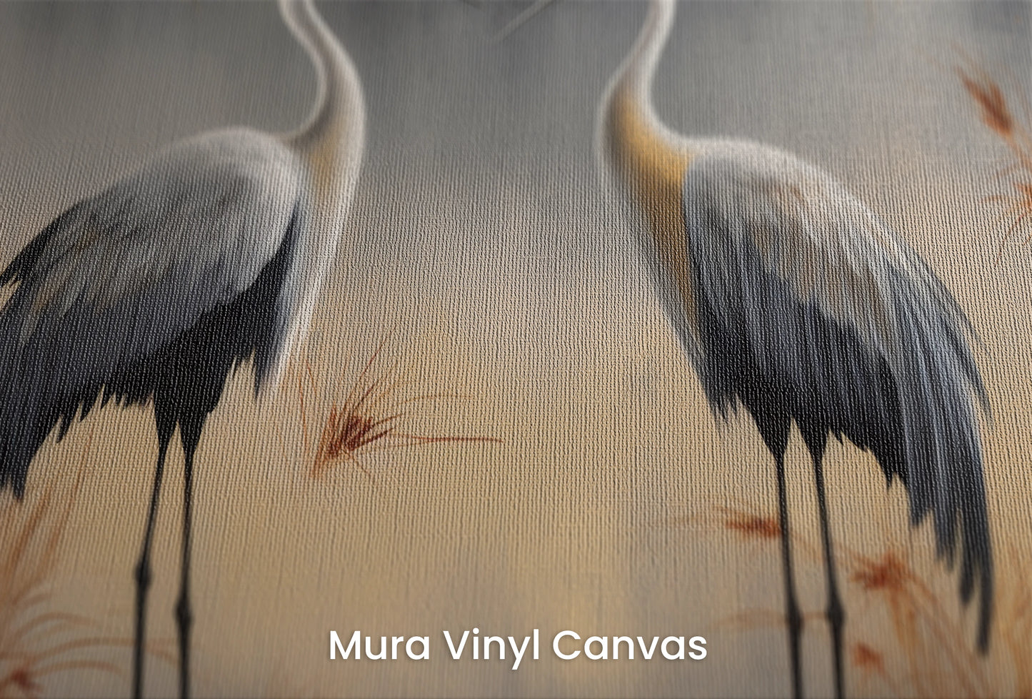 Zbliżenie na artystyczną fototapetę o nazwie Elegance in Red na podłożu Mura Vinyl Canvas - faktura naturalnego płótna.